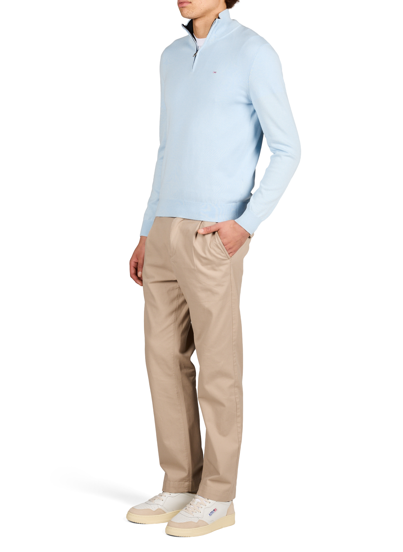 Pantalon droit Diego en coton et lin LAFAURIE Beige