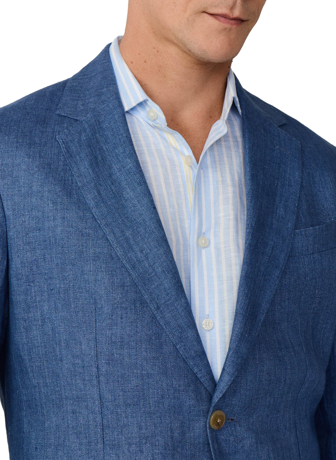 Fitted linen jacket HACKETT Blue