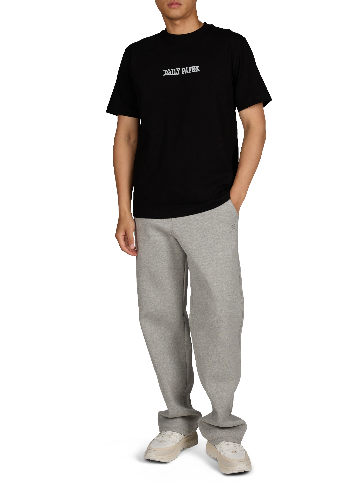 Tee-shirt col rond en coton DAILY PAPER Noir