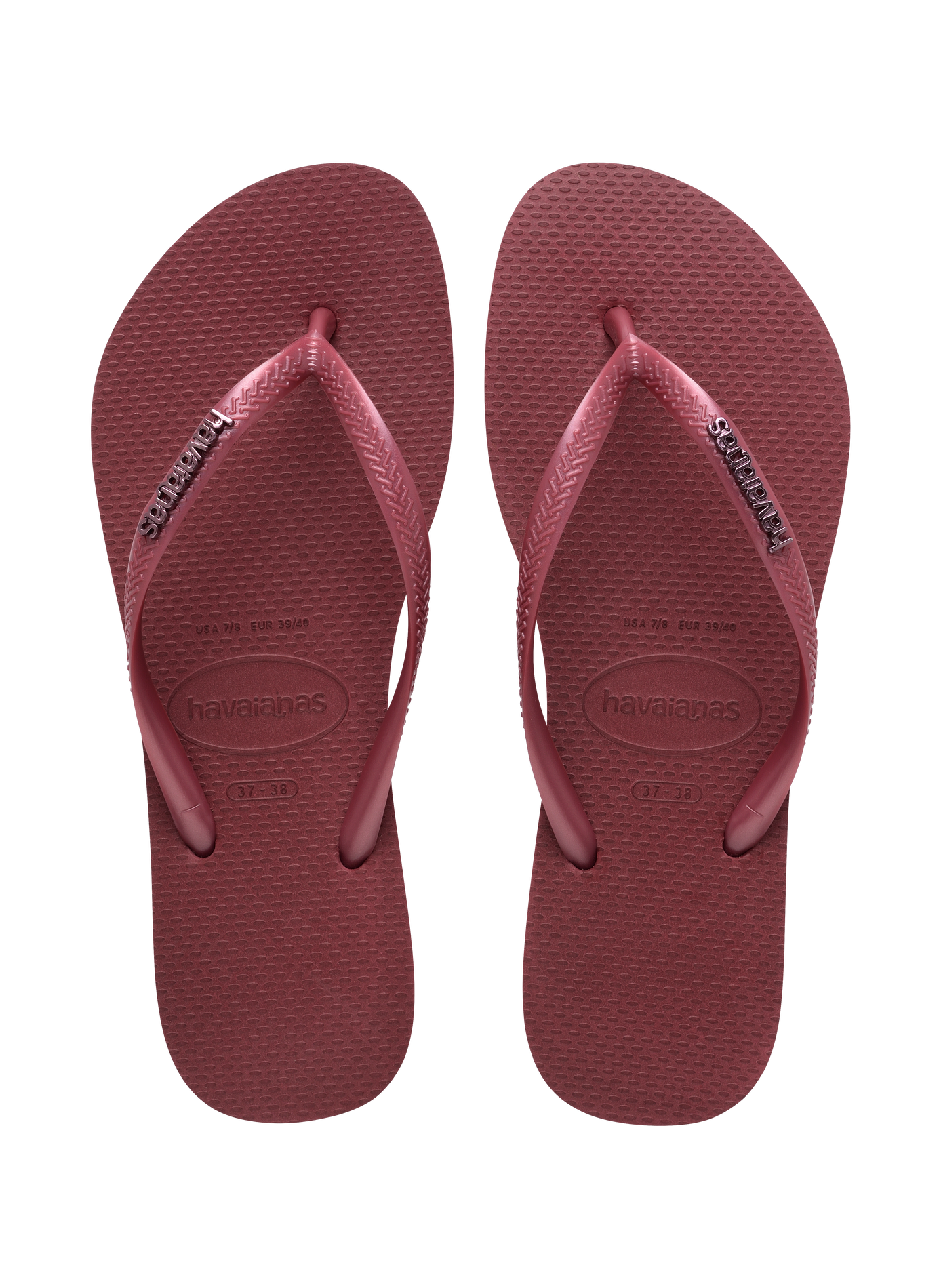 Tongs Slim Logo Metallic HAVAIANAS Rouge