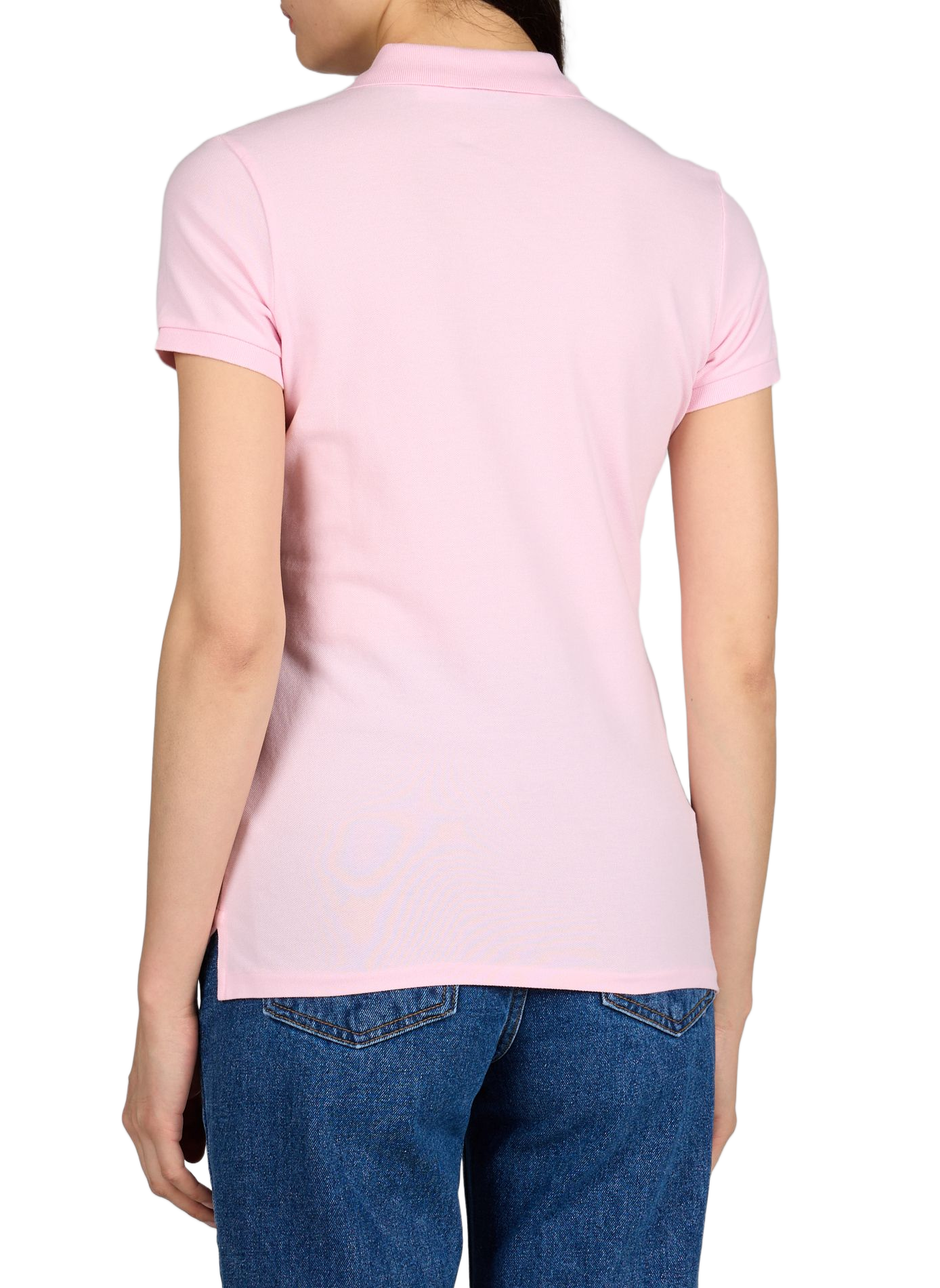 Polo manches courtes à logo en coton mélangé POLO RALPH LAUREN Rose