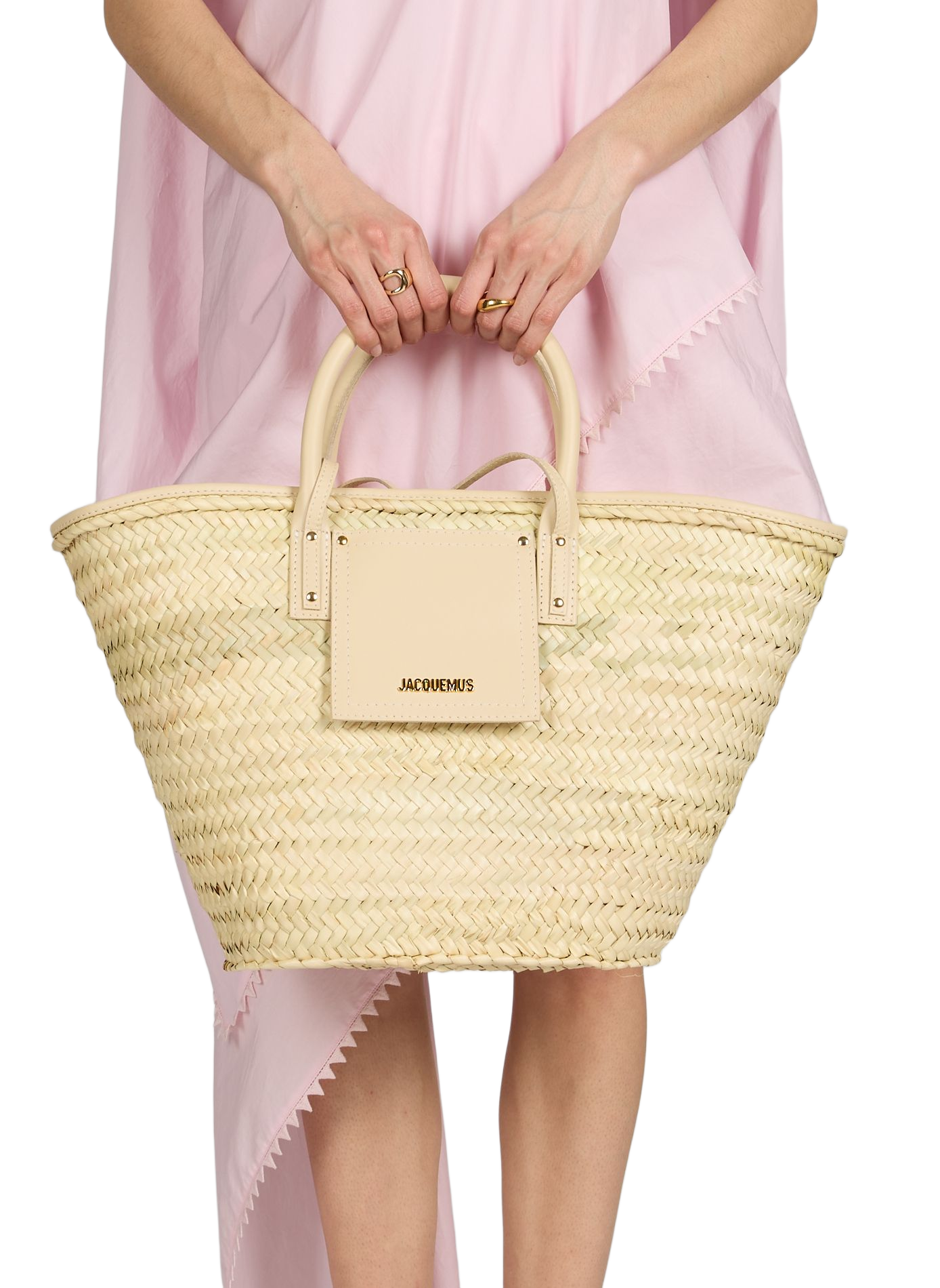 Le Panier Soli en cuir et coton JACQUEMUS Multicolore