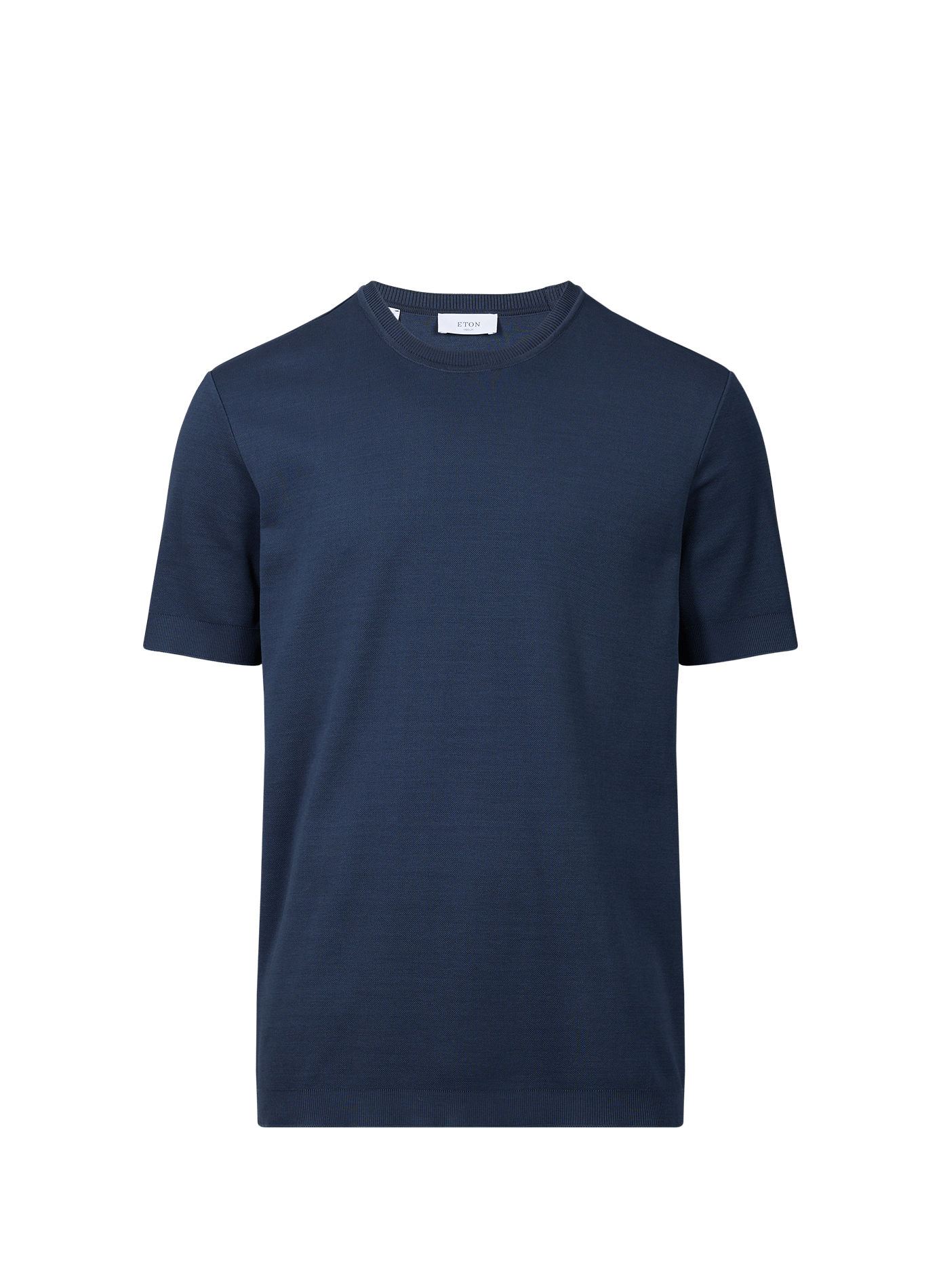 T-shirt recht in effen katoen ETON Blauw