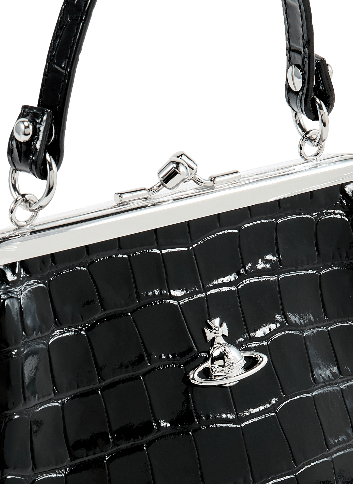 Embossed leather handbag VIVIENNE WESTWOOD Black