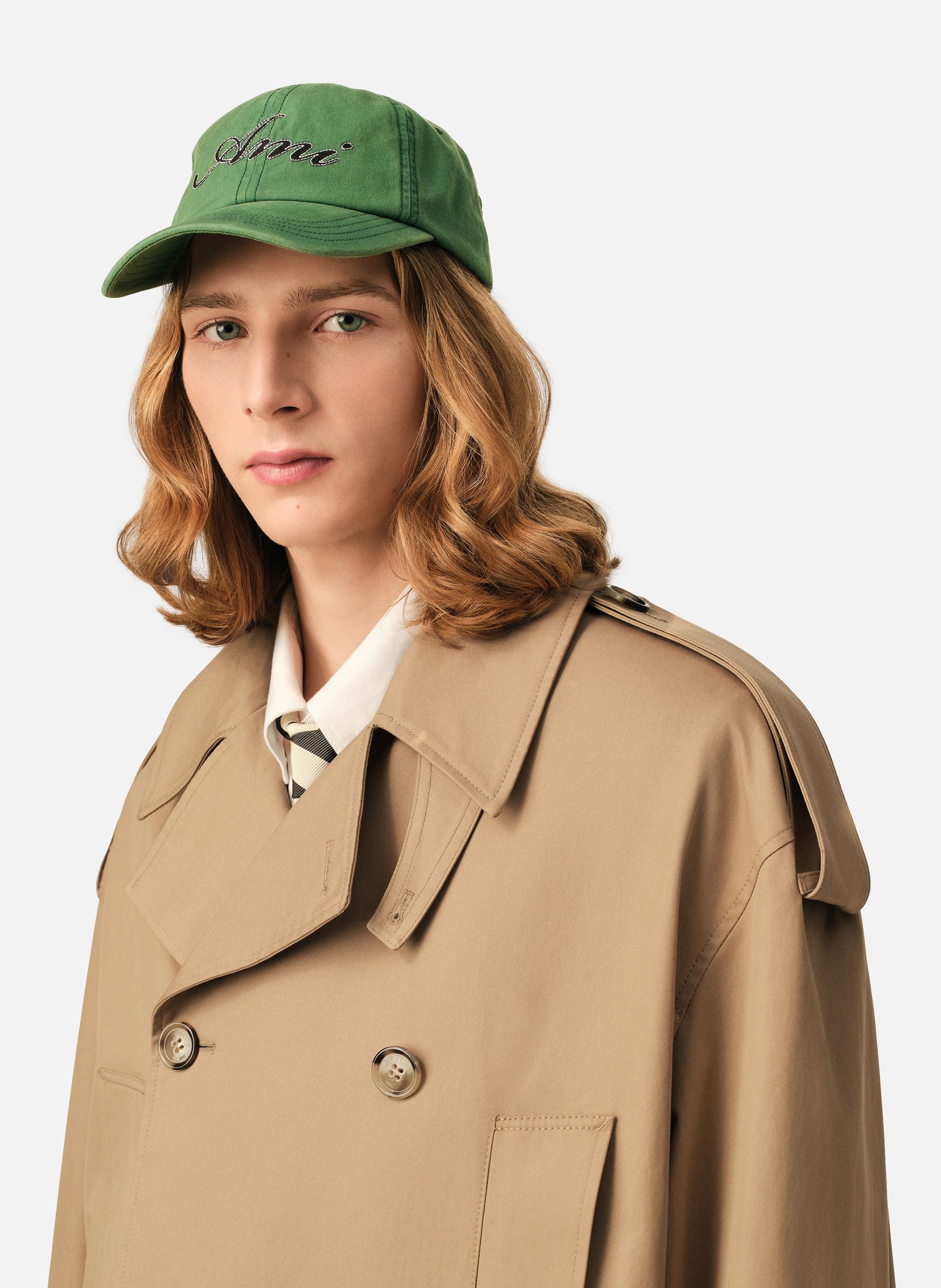 Trench coat unisexe en coton AMI PARIS Beige