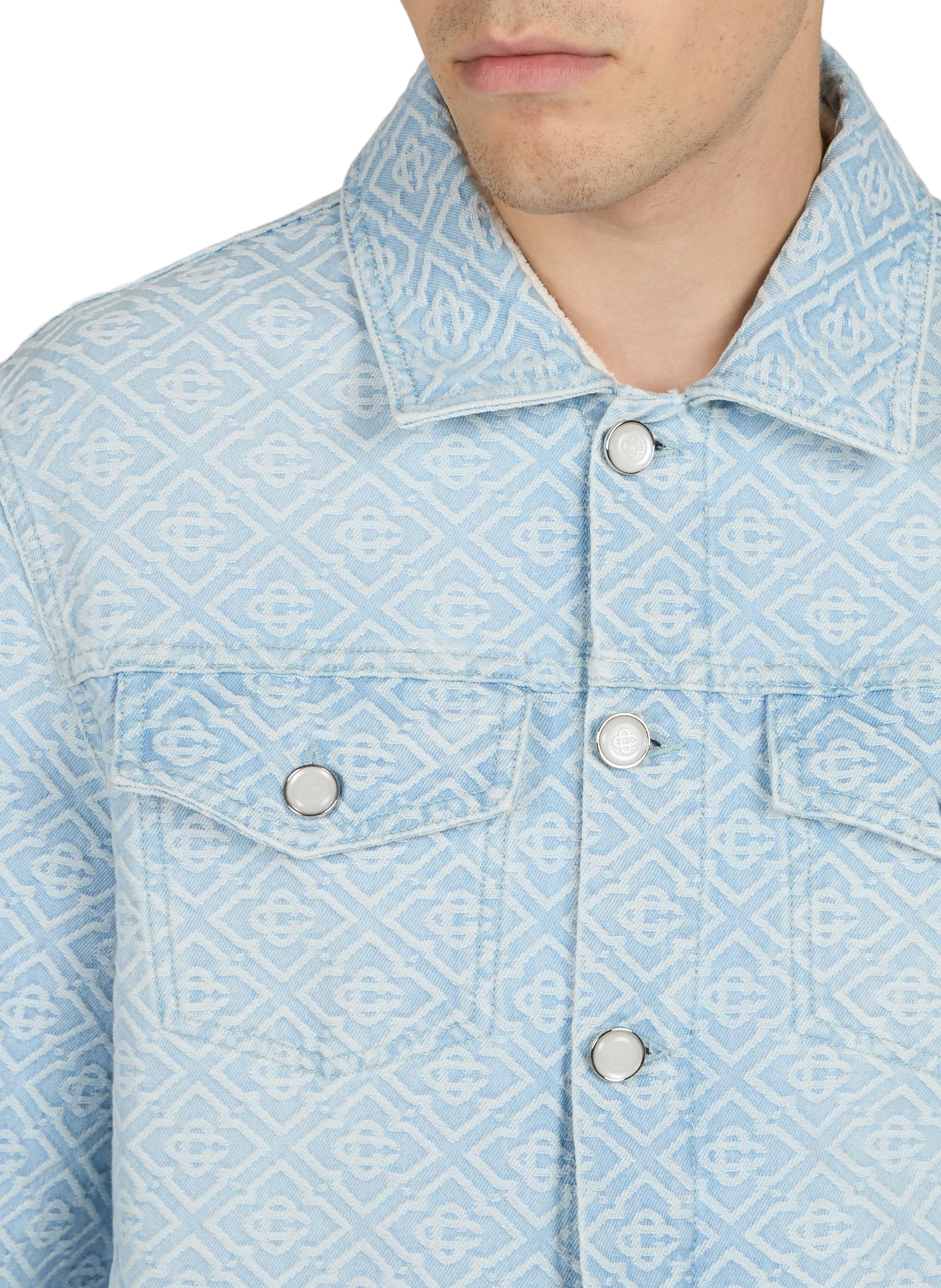 Oversized cotton denim jacket CASABLANCA PARIS Blue