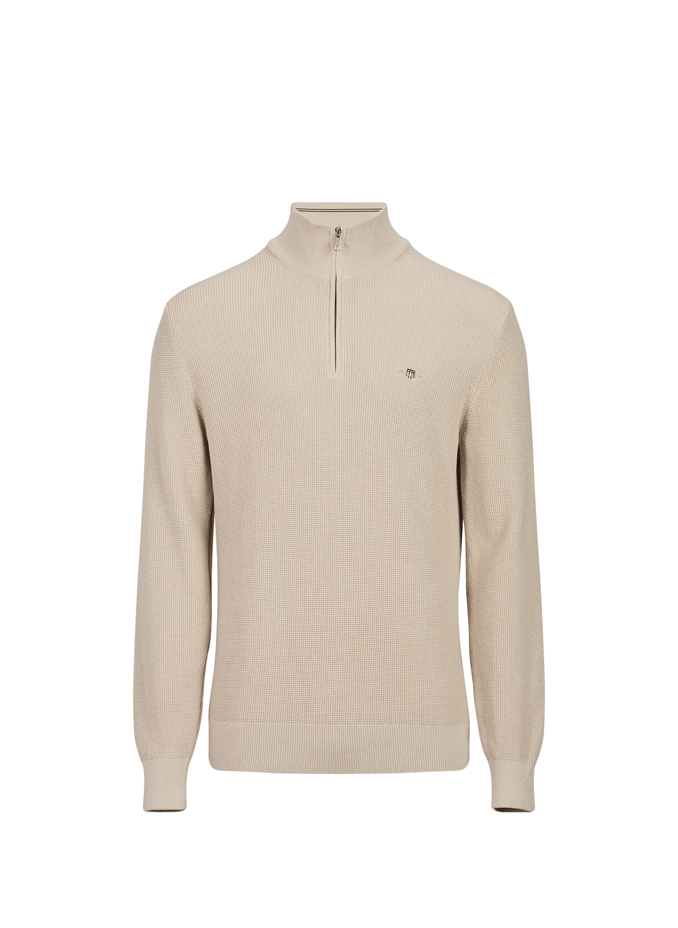 Pantaloni dritti con logo ricamato in cotone GANT Beige