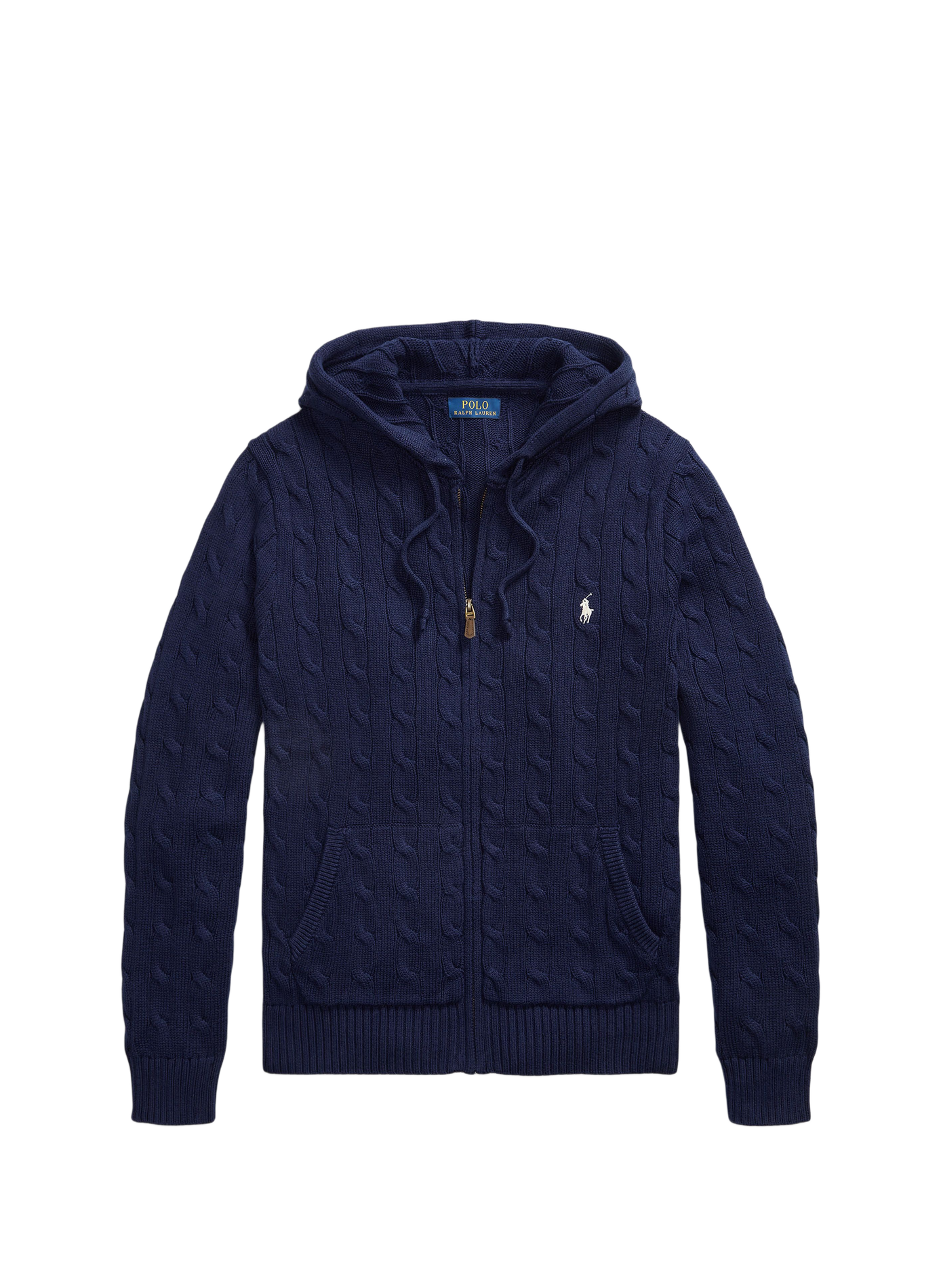 Zip-up hoodie in twisted cotton knit POLO RALPH LAUREN Blue