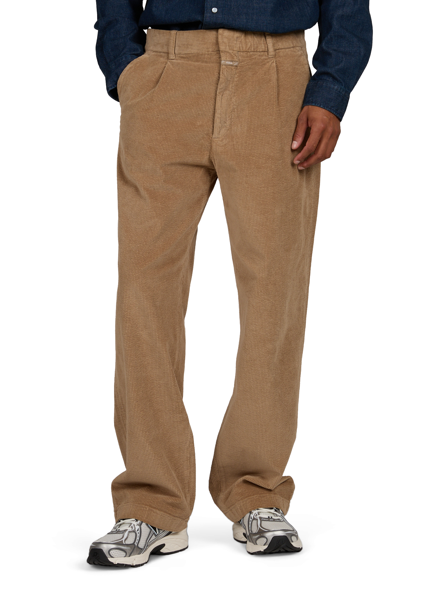 Straight cotton-blend trousers CLOSED Beige