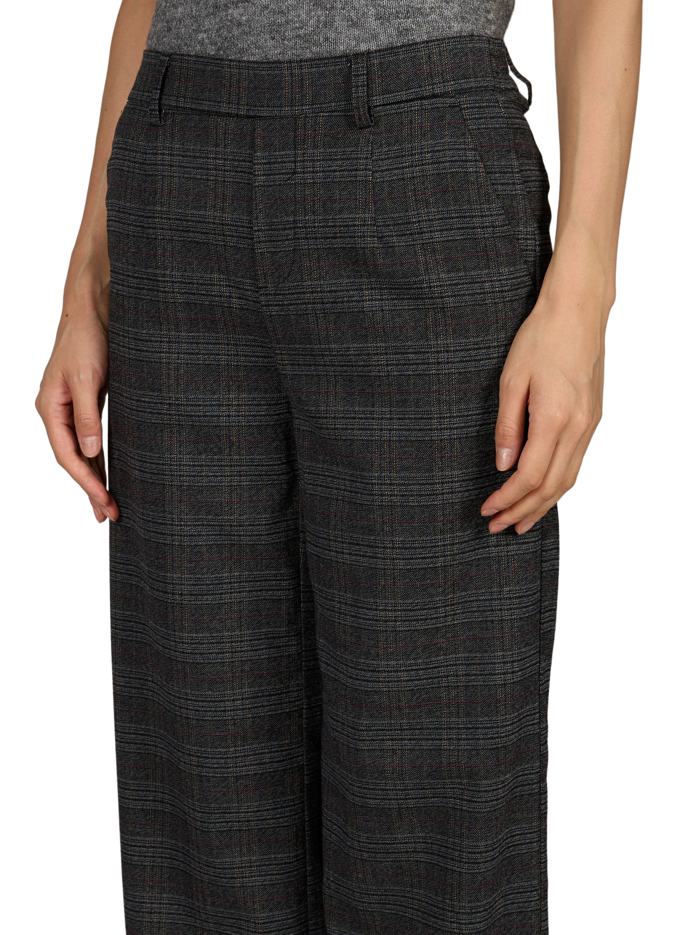 Bedruckte gerade Hose OBJECT Grau