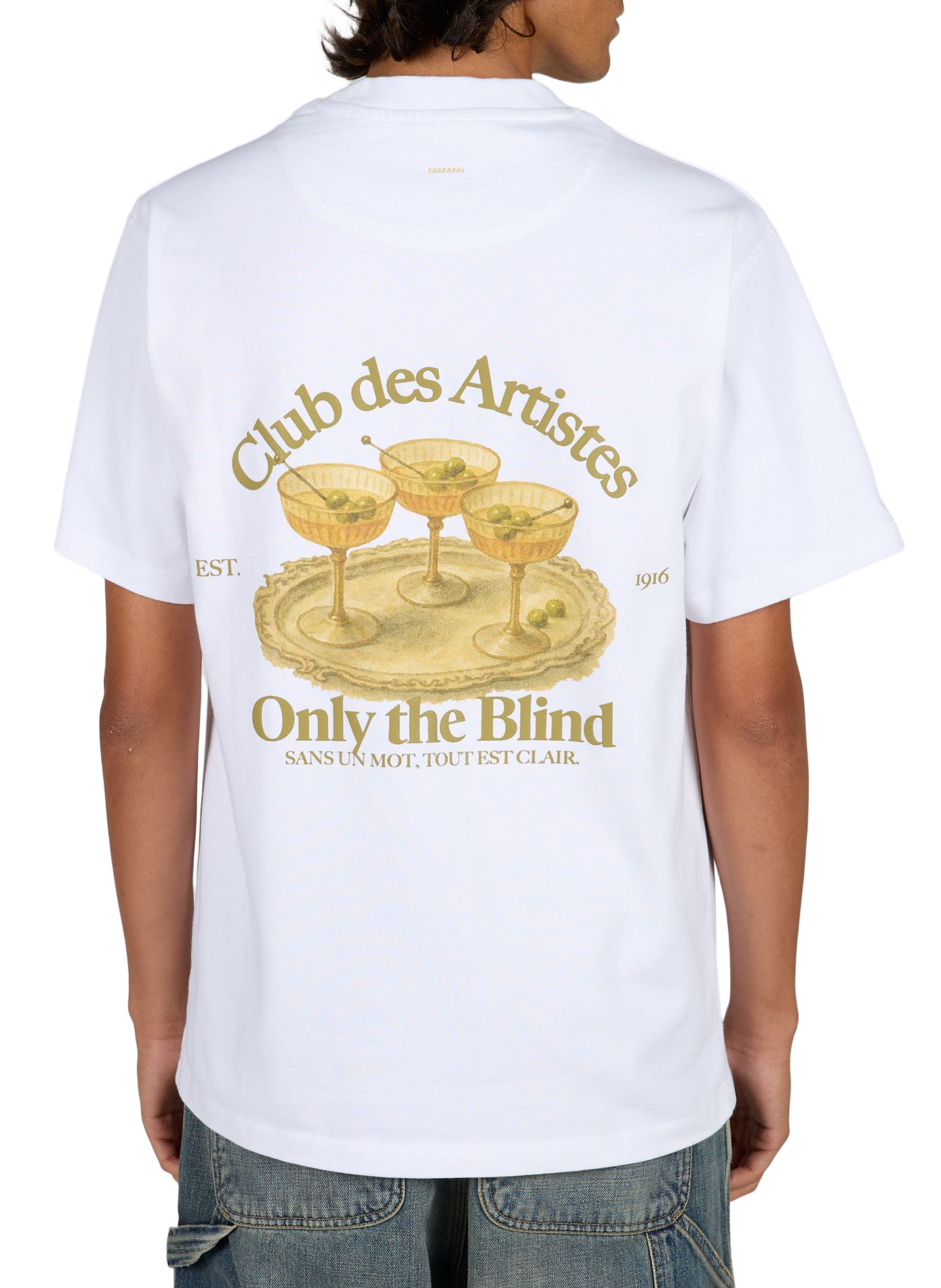 Printed cotton T-shirt ONLY THE BLIND White
