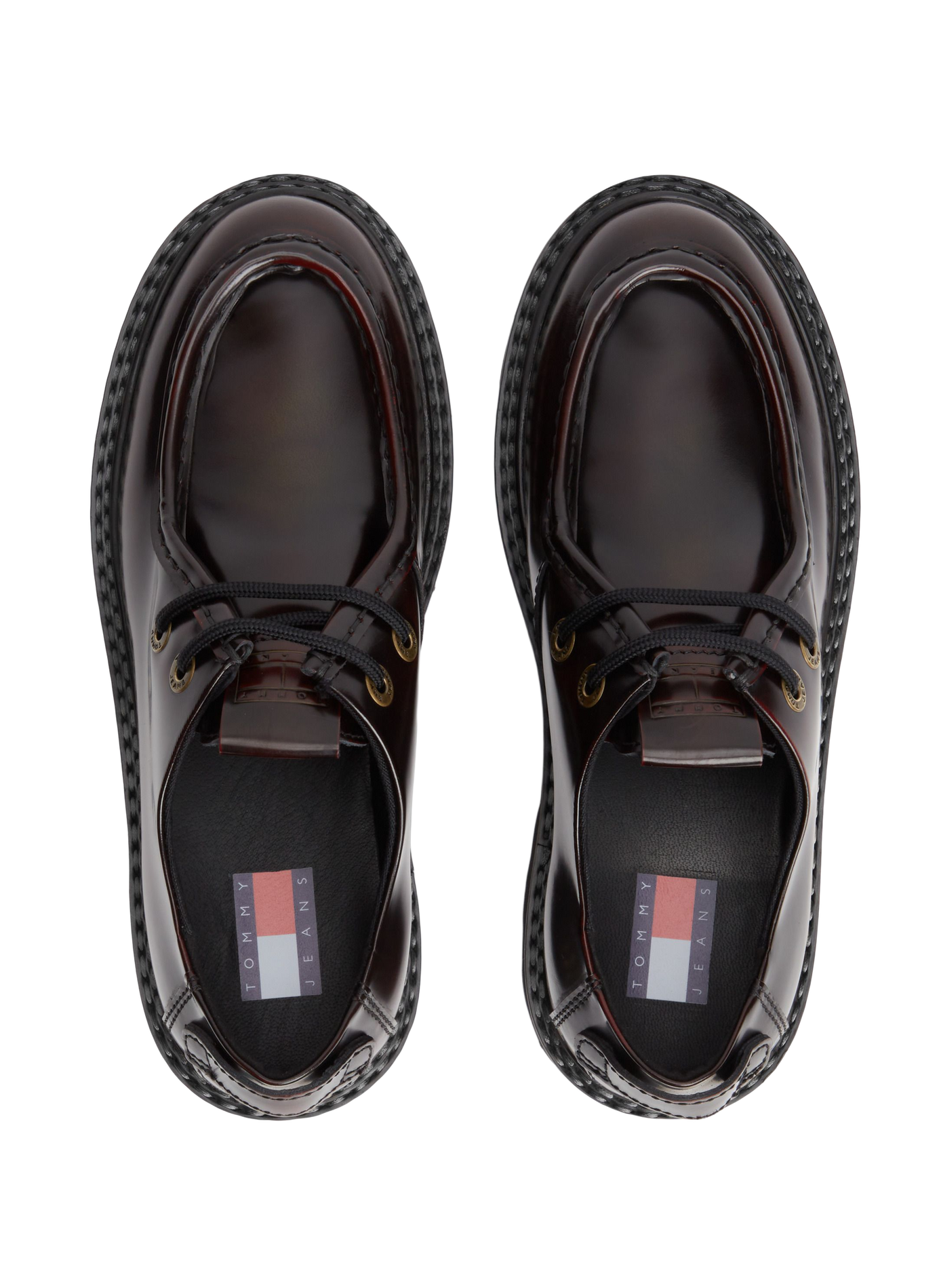 Round-toe leather derby shoes TOMMY HILFIGER Red
