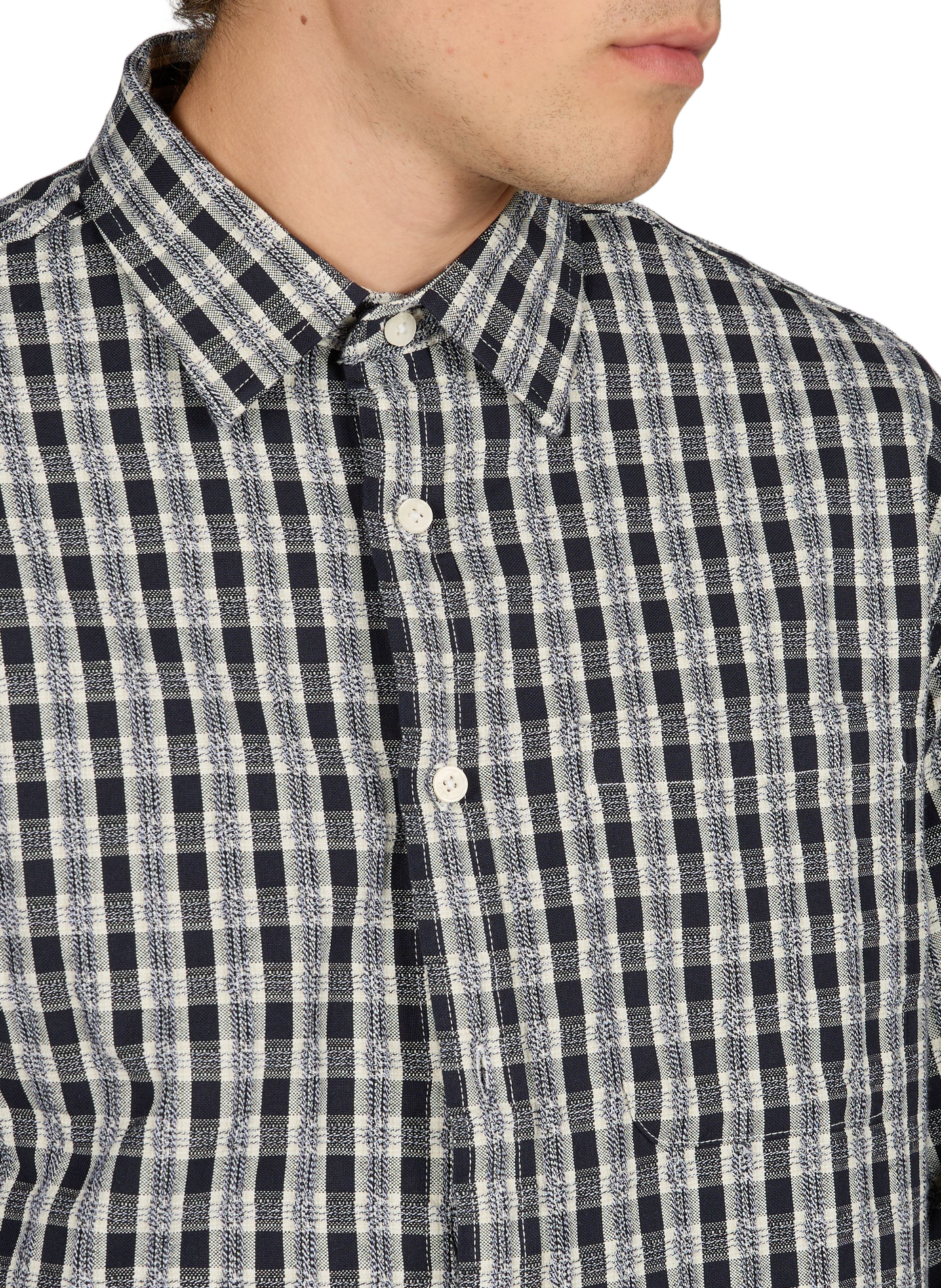 Straight checkered button-up shirt NN.07 Blue