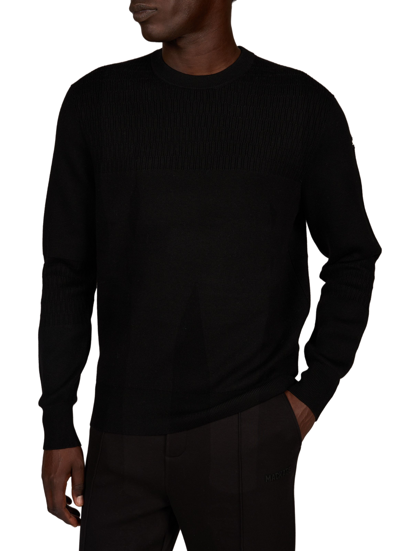 Straight round neck sweater SCHOTT Black