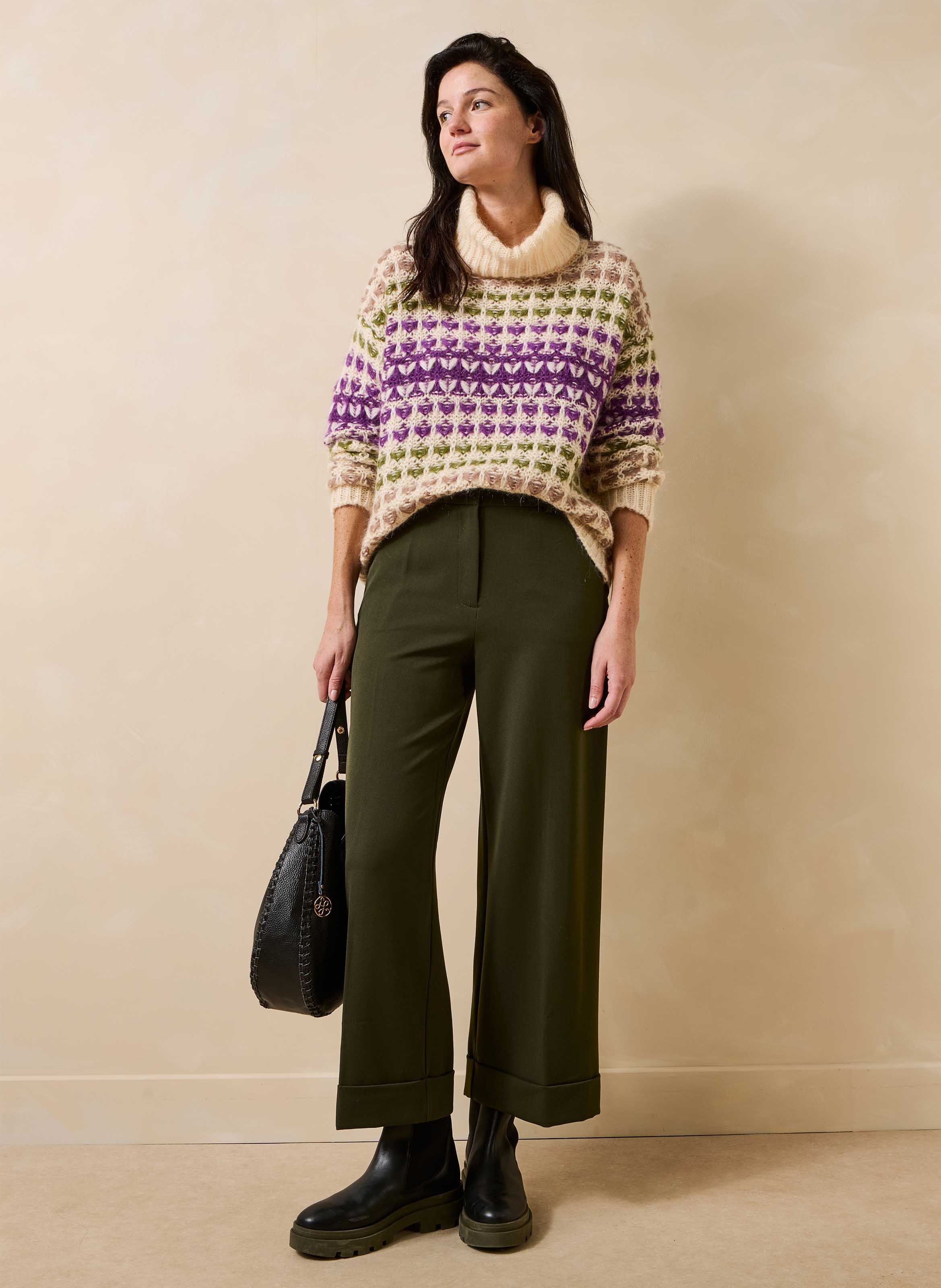 Wijde hoge taille broek LA FEE MARABOUTEE Groen