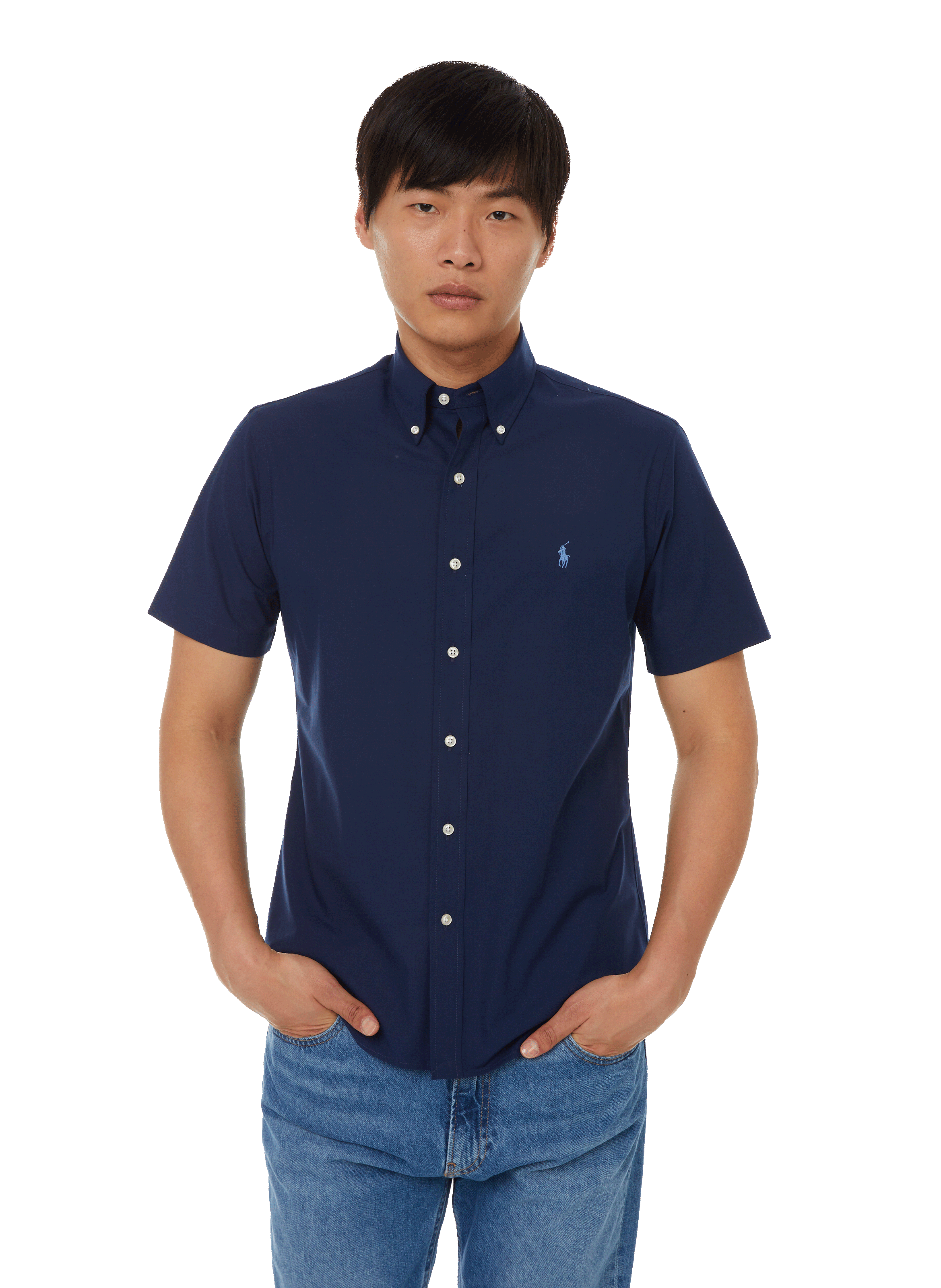 POLO RALPH LAUREN Chemise manches courtes en coton Bleu