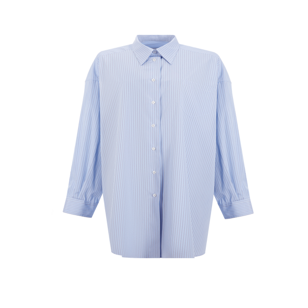 Maison Margiela Oversized Cotton Shirt In Blue