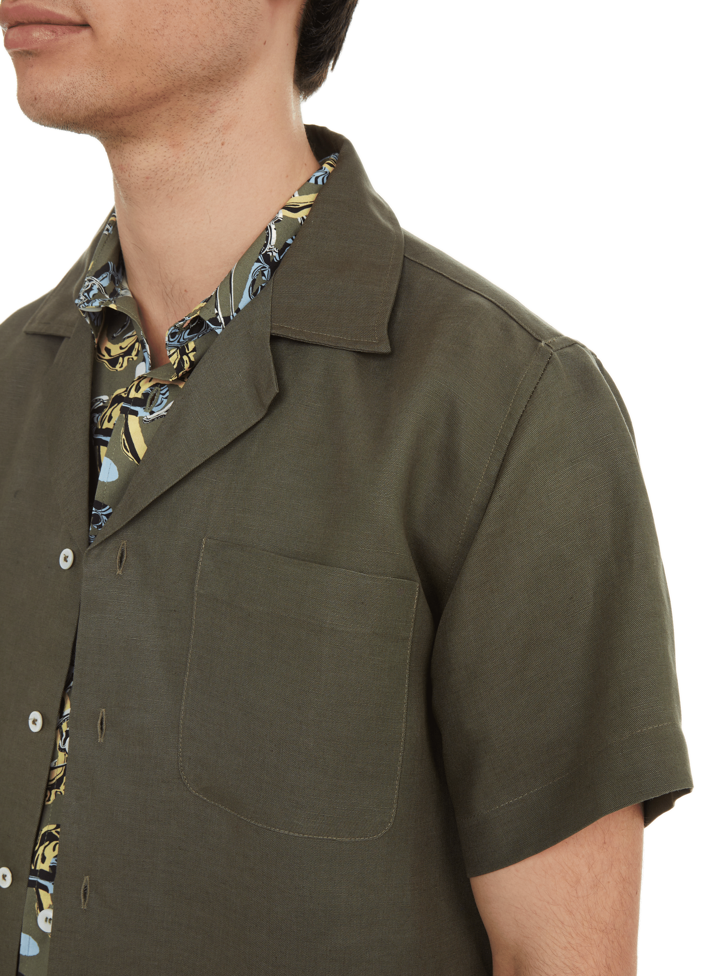 Chemise Barac en lin et lyocell EDITIONS 102 Kaki