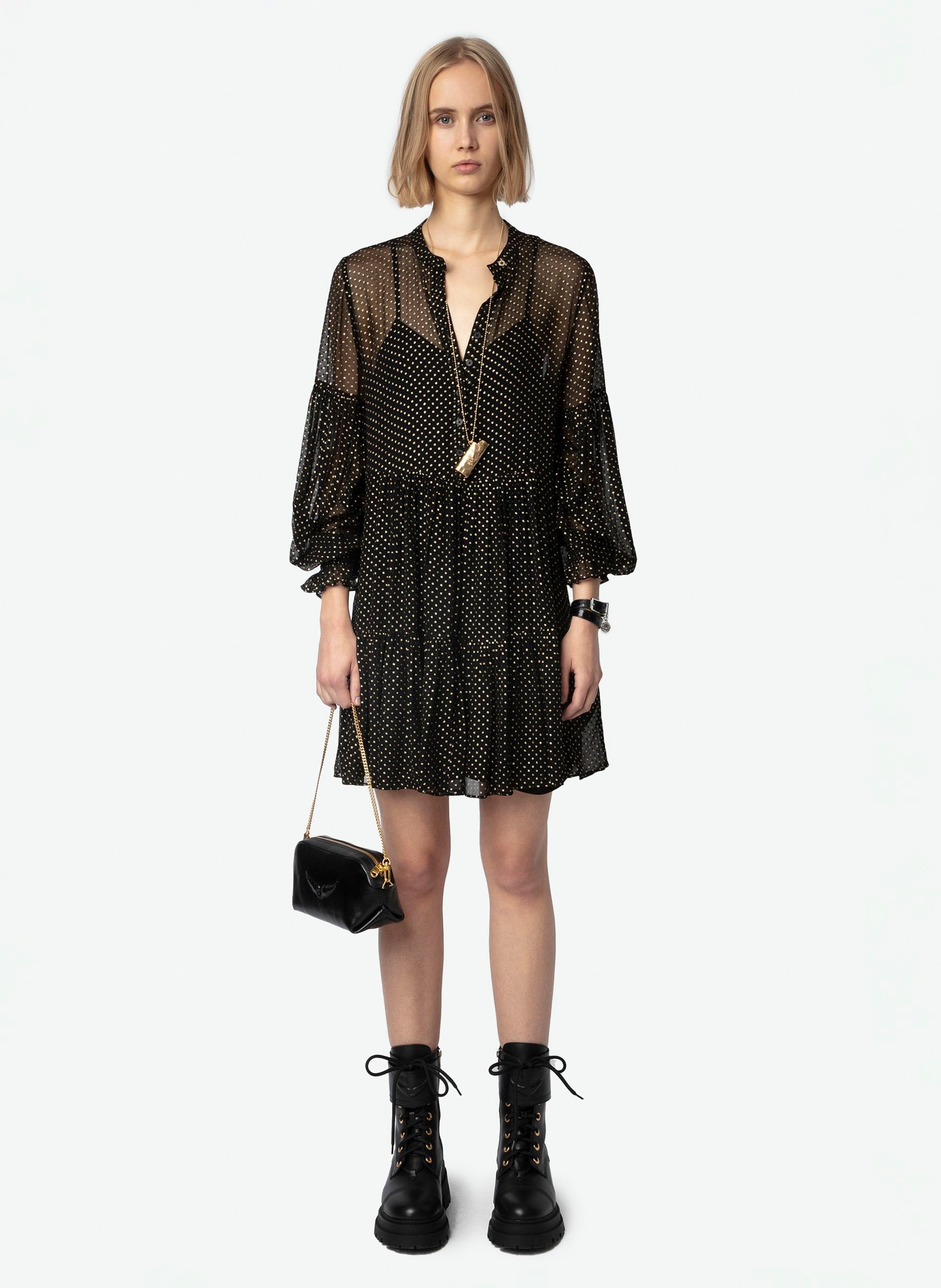 Robe courte transparente randy ZADIG&VOLTAIRE Noir