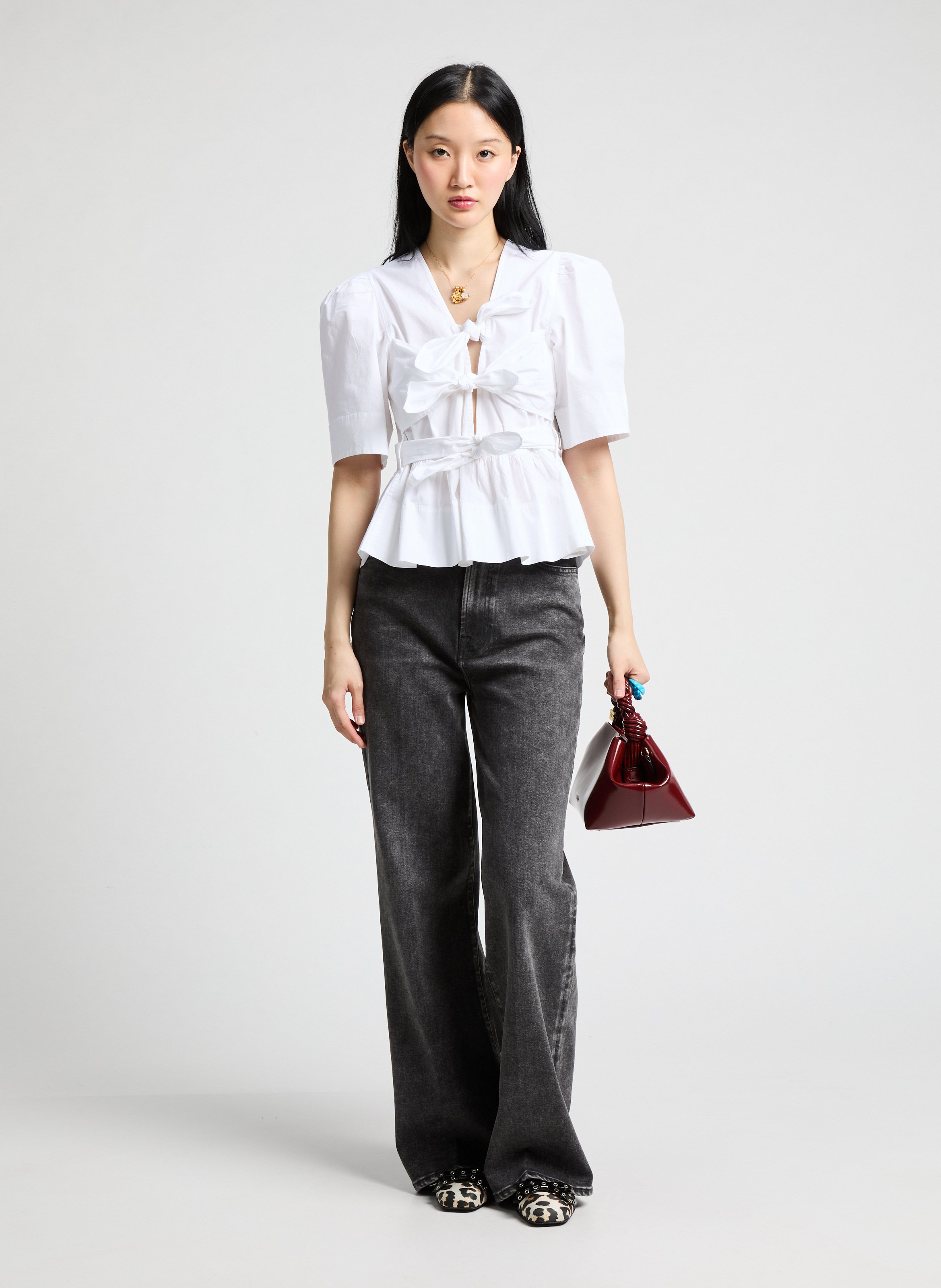 Cotton Blouse GANNI White