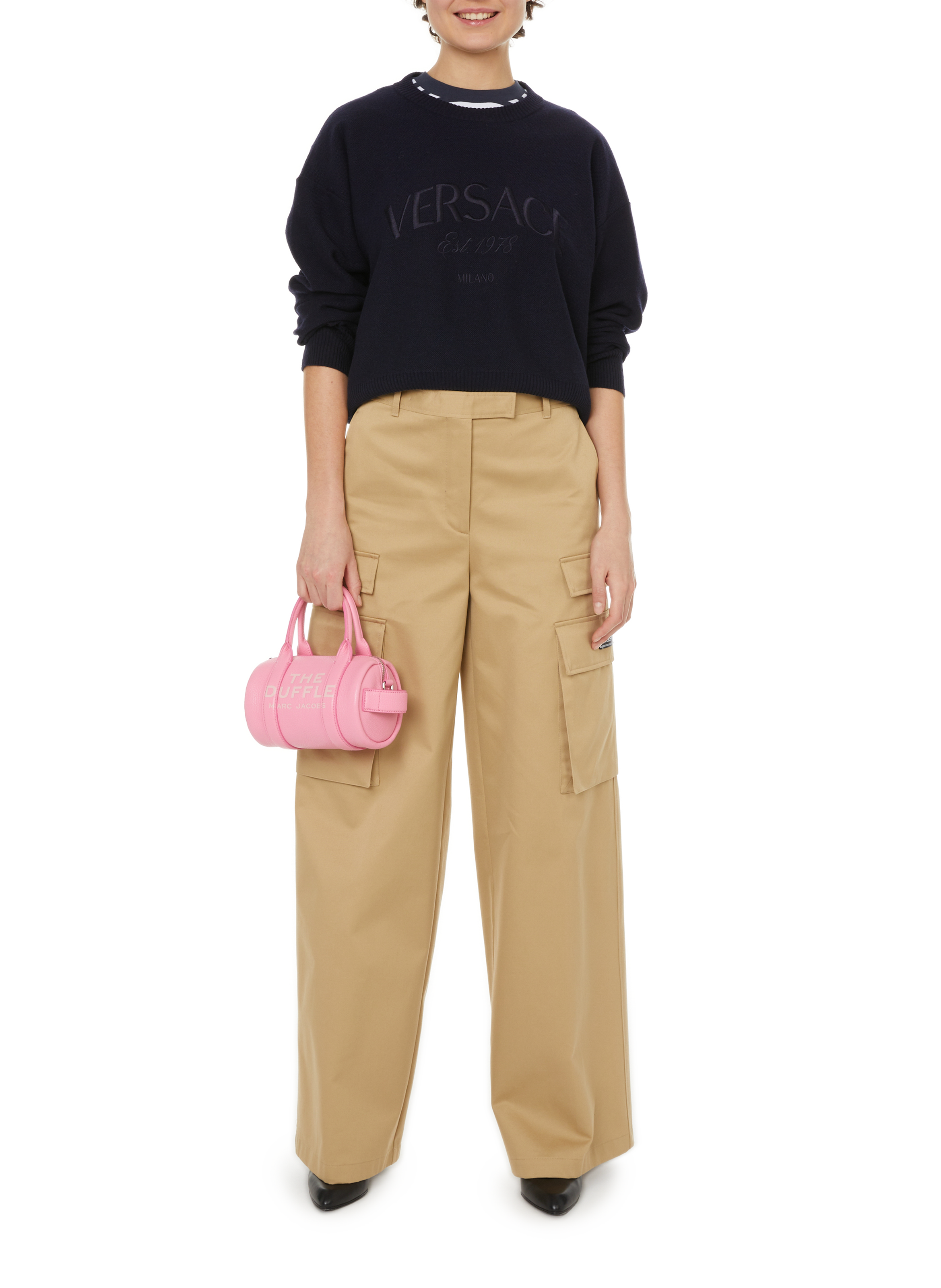 Pantalon cargo en coton VERSACE Marron