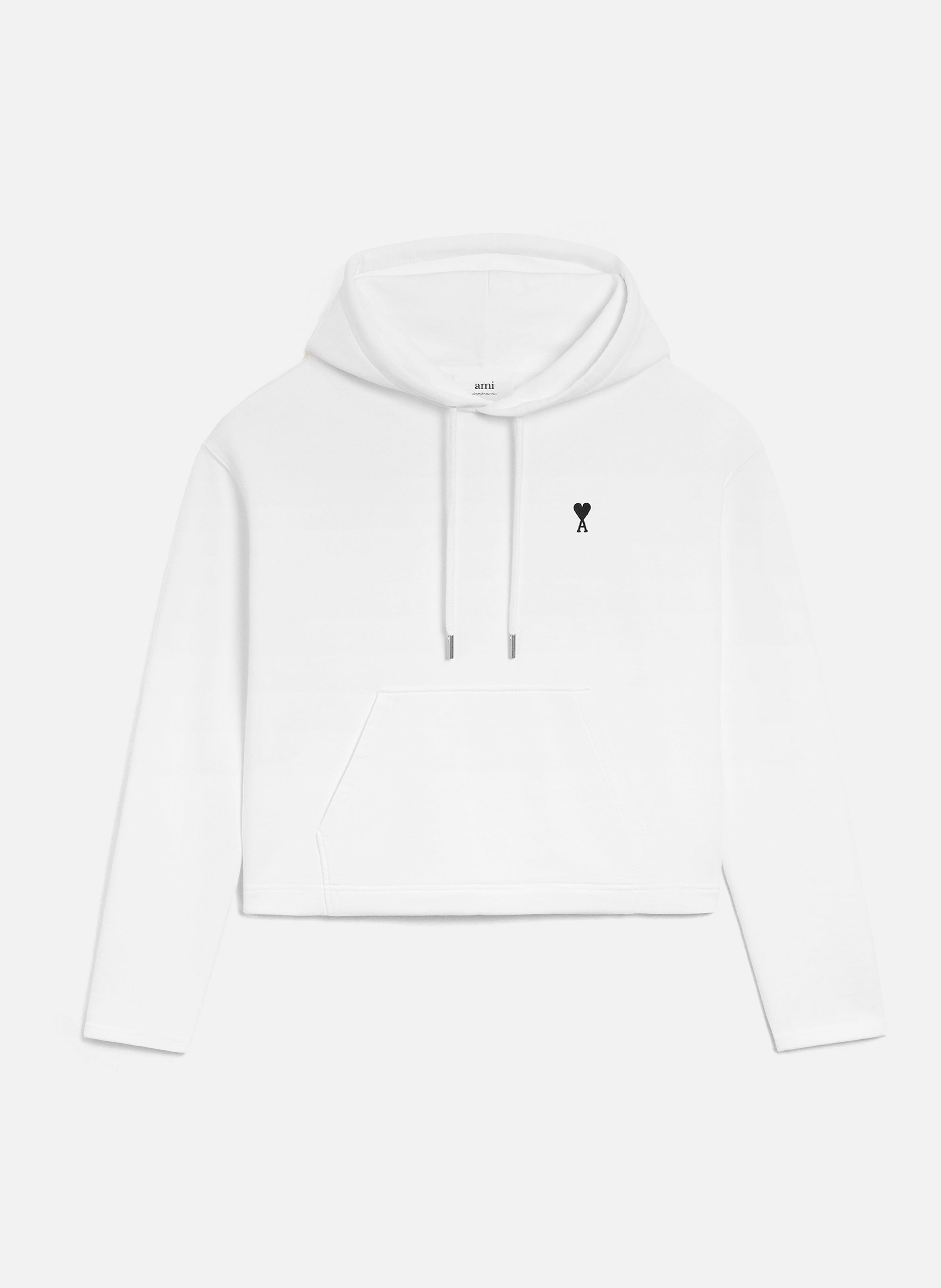Hoodie ami de coeur contrasté en coton AMI PARIS Blanc