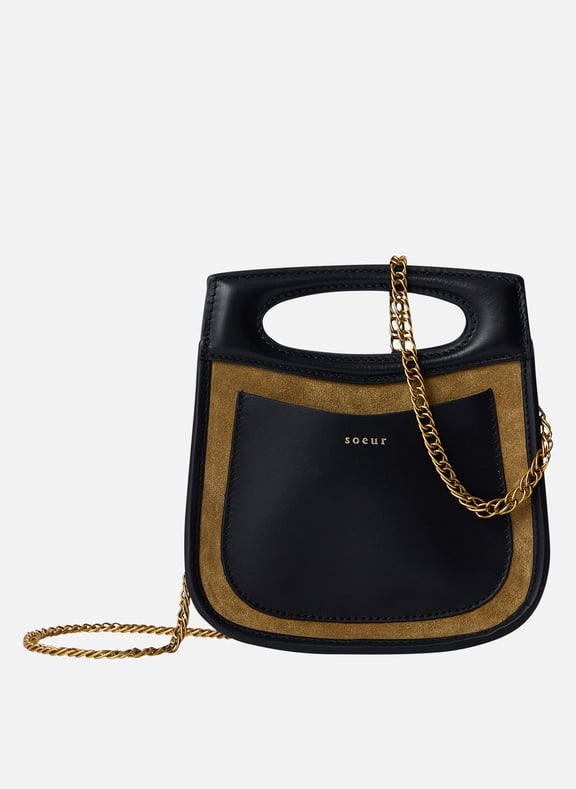 Sac à main bi-matière cheri mini Marron by SOEUR SOEUR Sac à main bi-matière cheri mini Marron