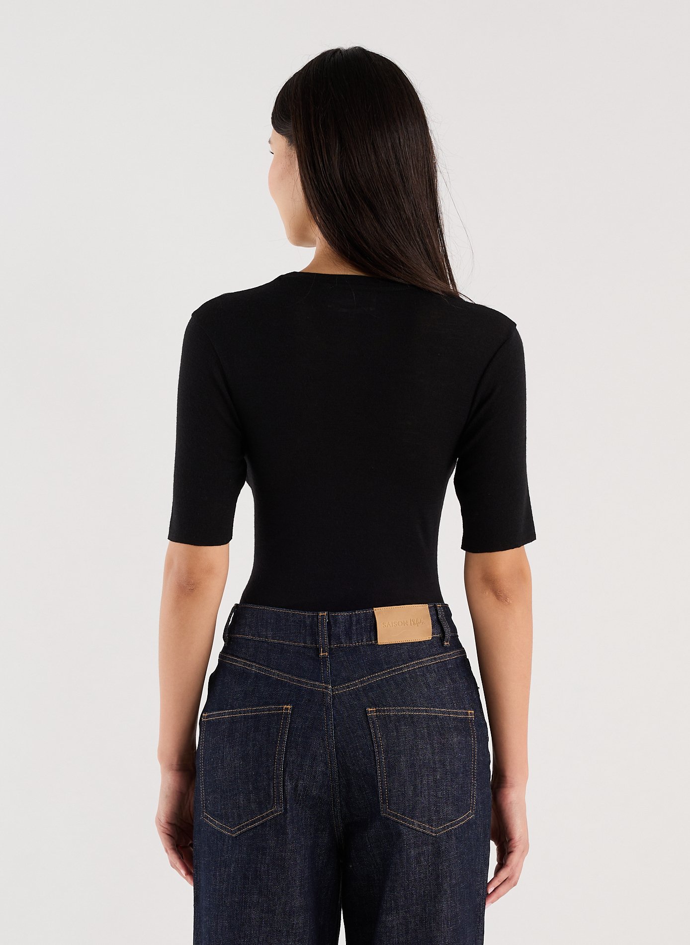 T-shirt Ucos col rond en laine SAISON 1865 Noir