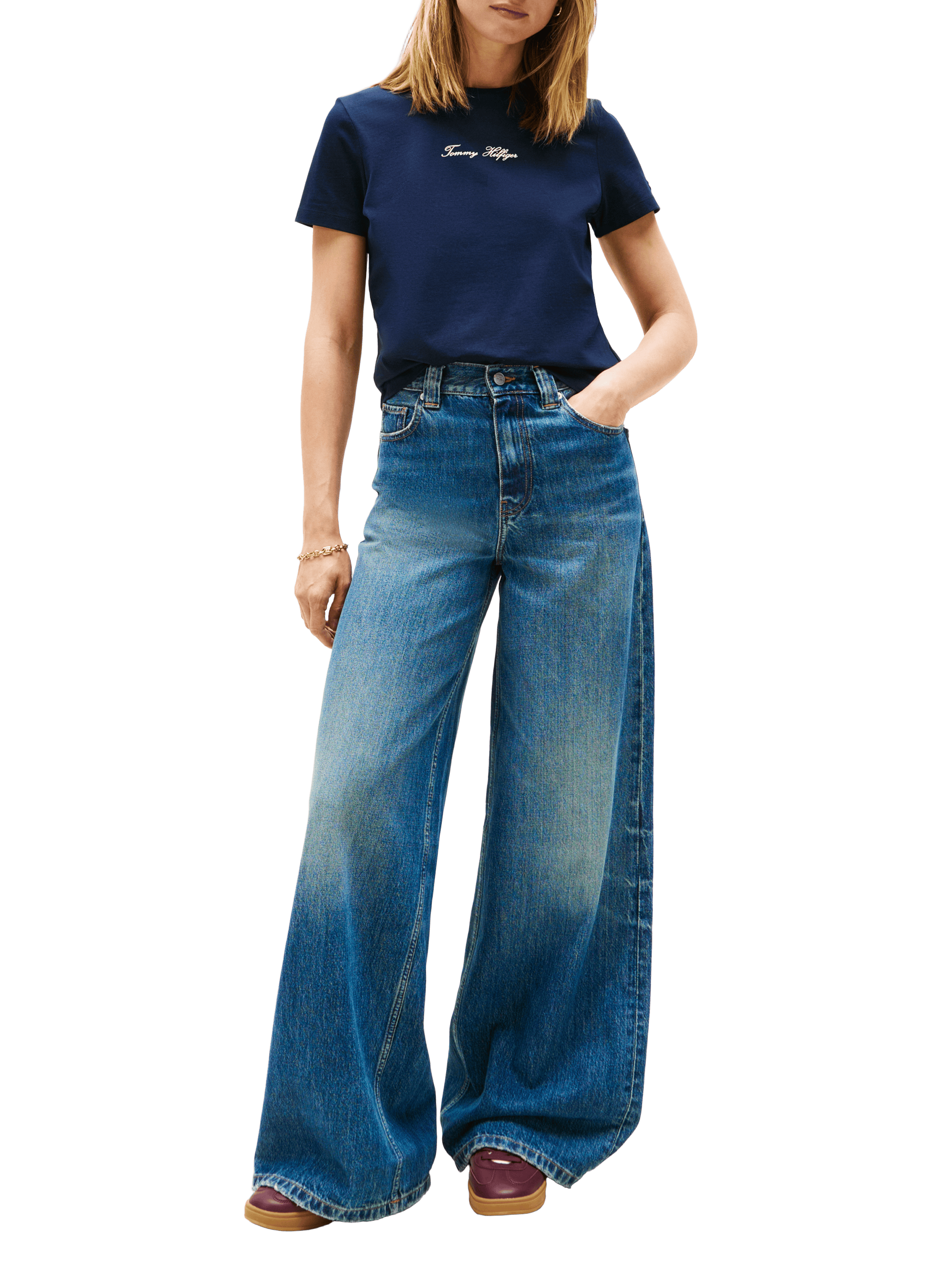 T-shirt à logo en coton TOMMY HILFIGER Bleu