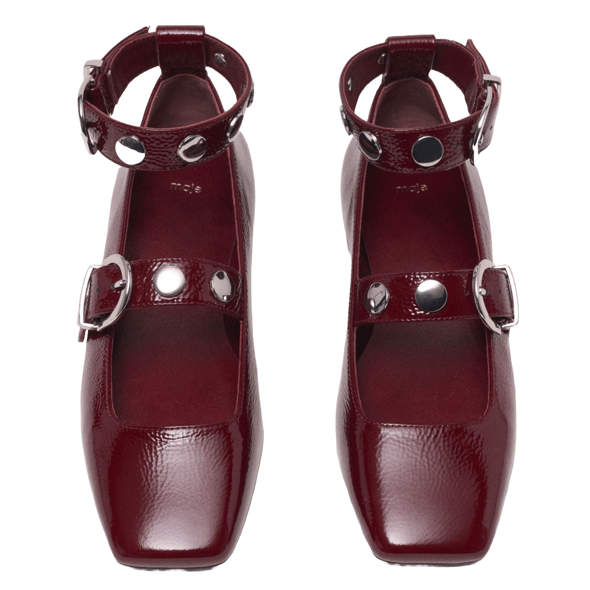 Babies à studs en cuir MAJE Rouge