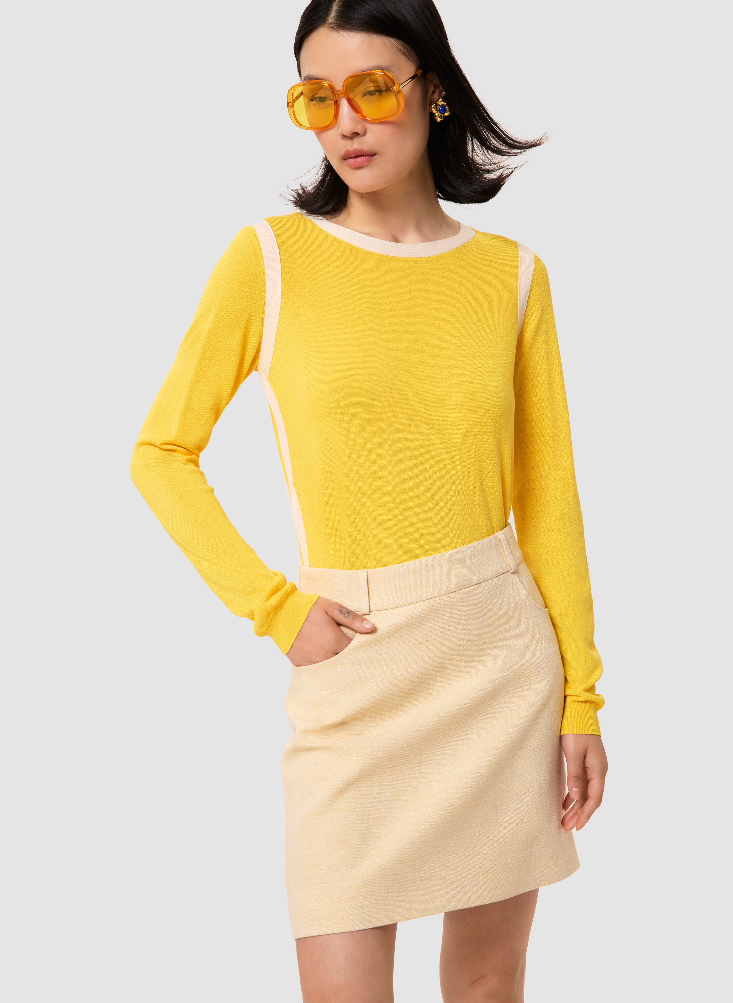 TARA JARMON Pull ponama Jaune