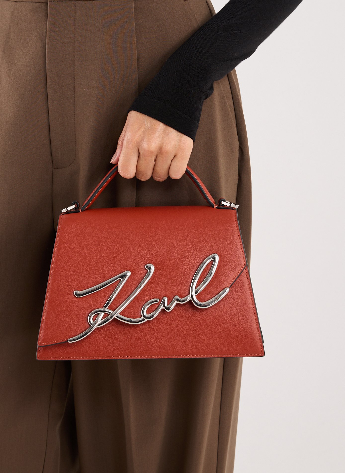 Sac à main en cuir KARL LAGERFELD Rouge