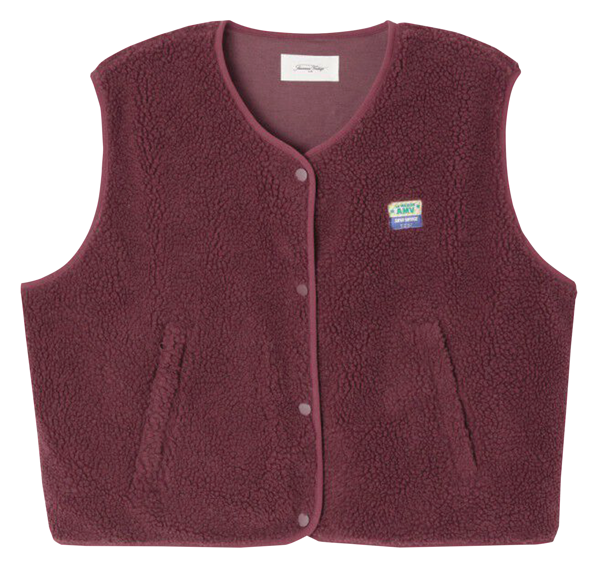 Gilet col rond molletonné sans manches hoktown AMERICAN VINTAGE Rouge