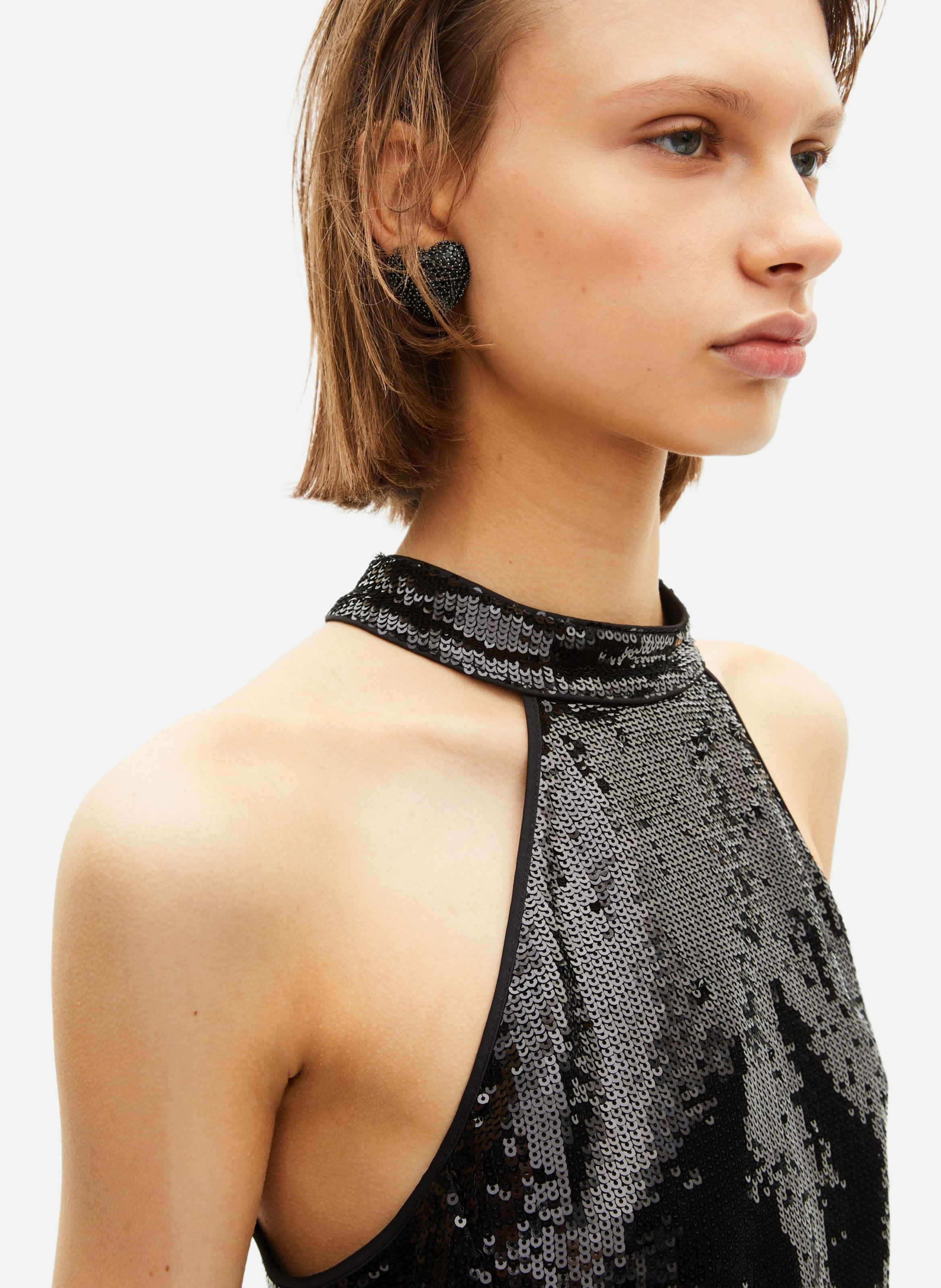 Robe courte en sequins THE KOOPLES Noir