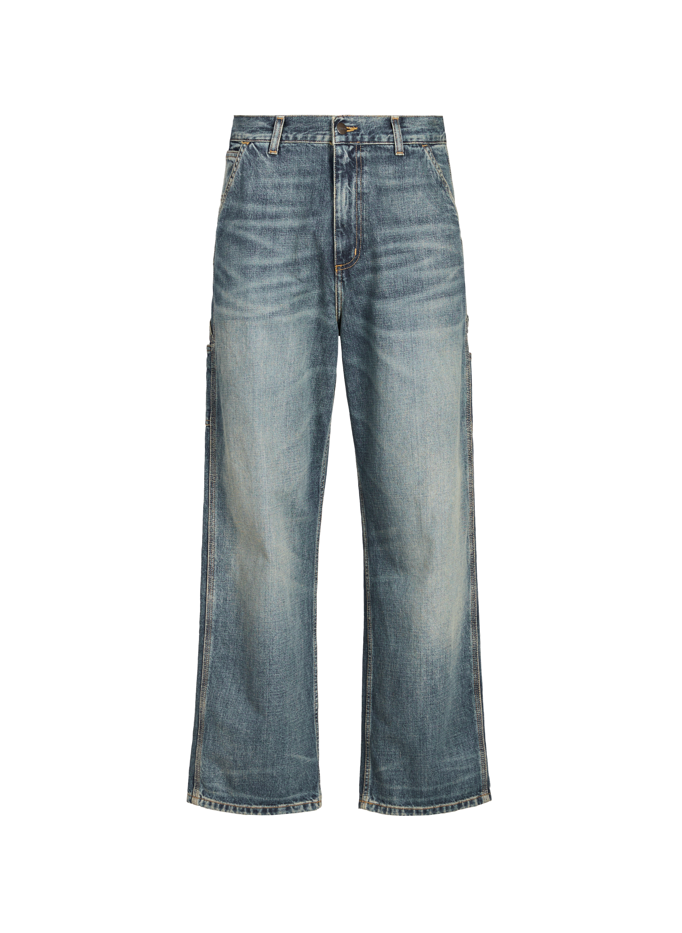 CARHARTT WIP Straight leg washed denim jeans Blue