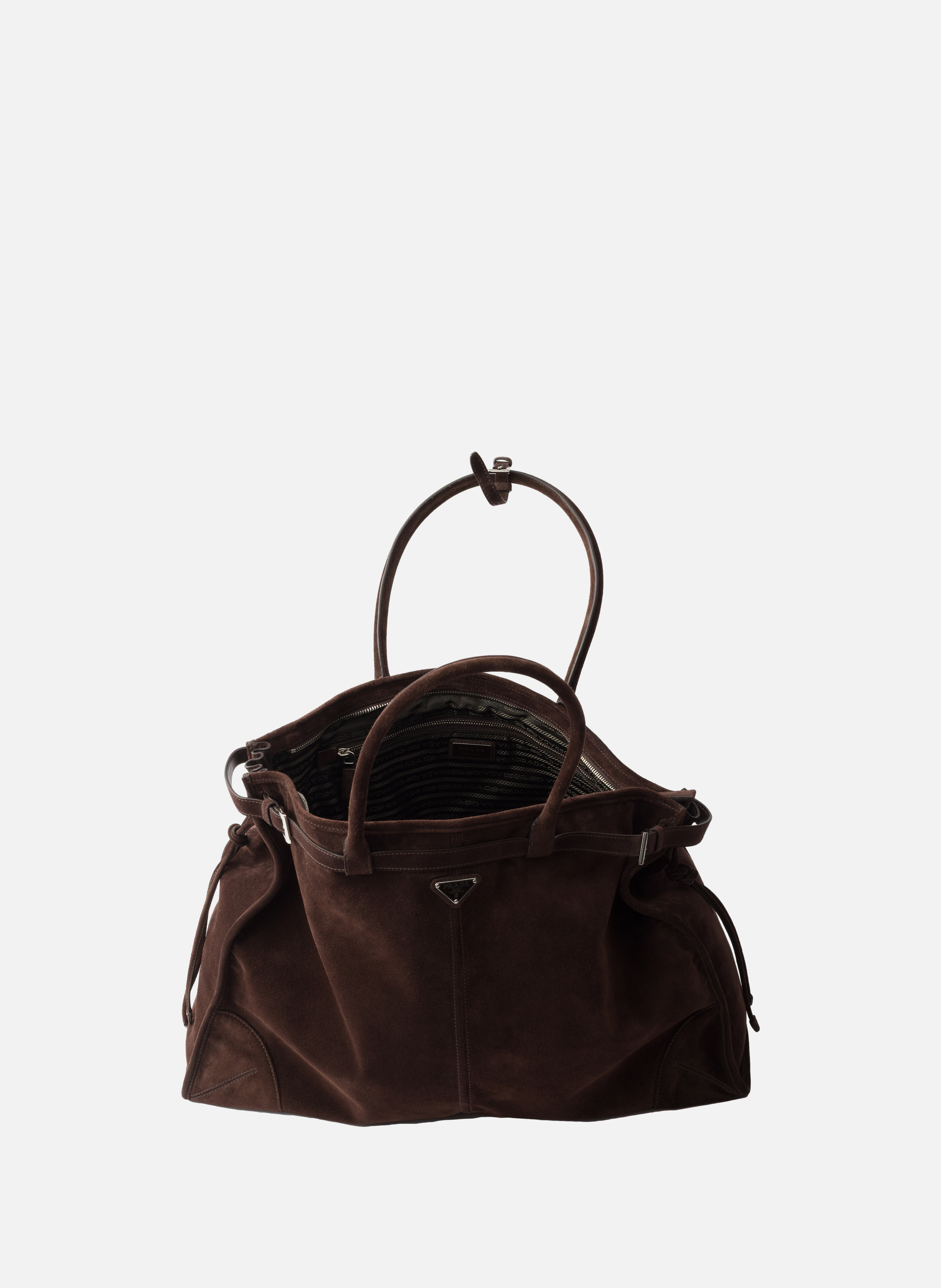 Cabas prada bonnie en suède PRADA Marron