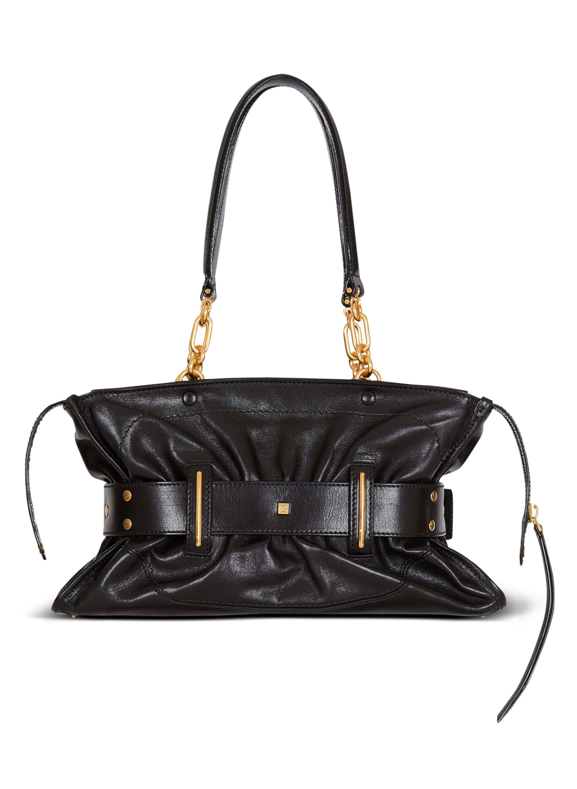 Sac anthem en cuir de veau BALMAIN Noir