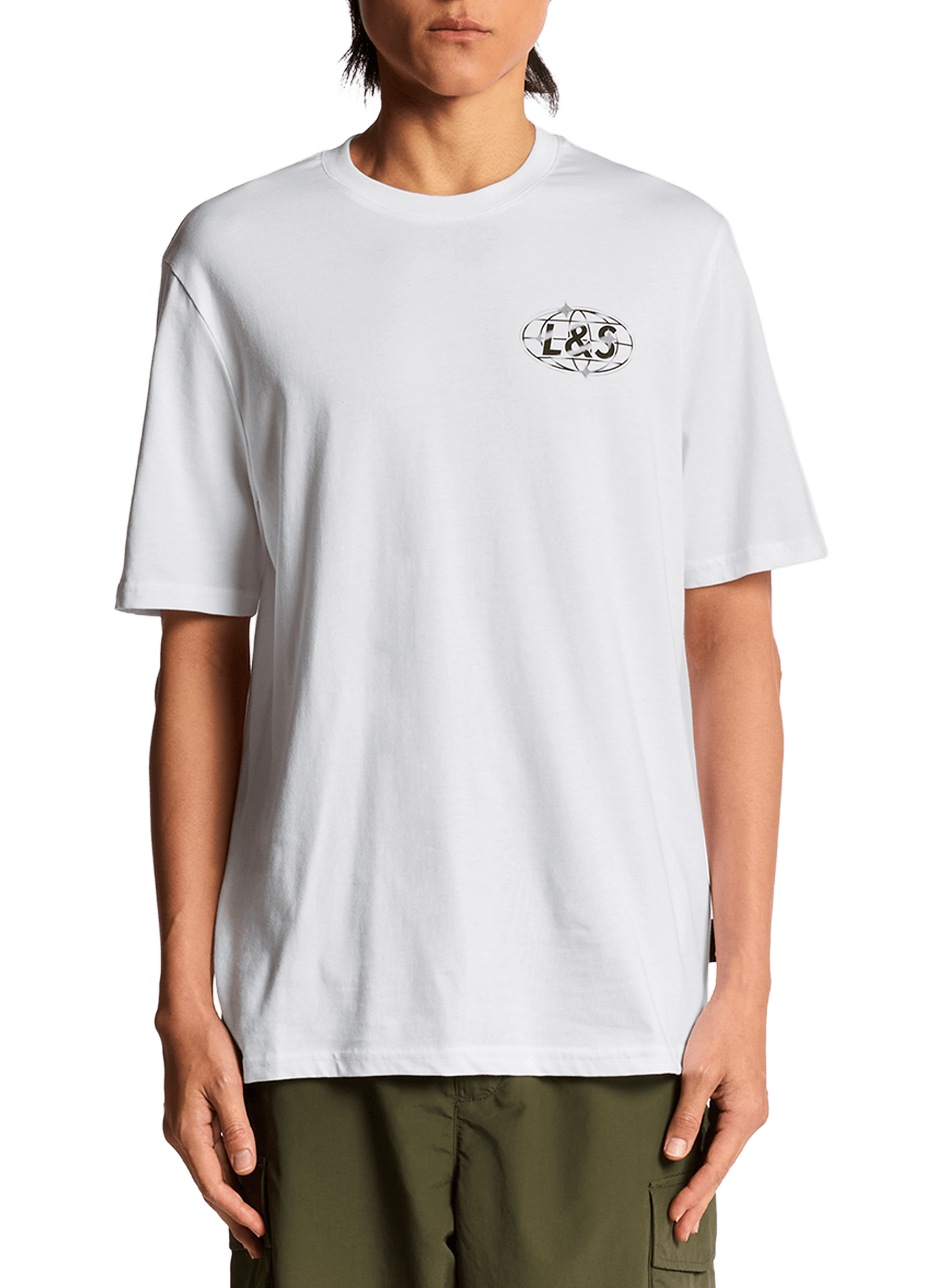 LYLE & SCOTT T-shirt imprimé à col rond en coton Blanc