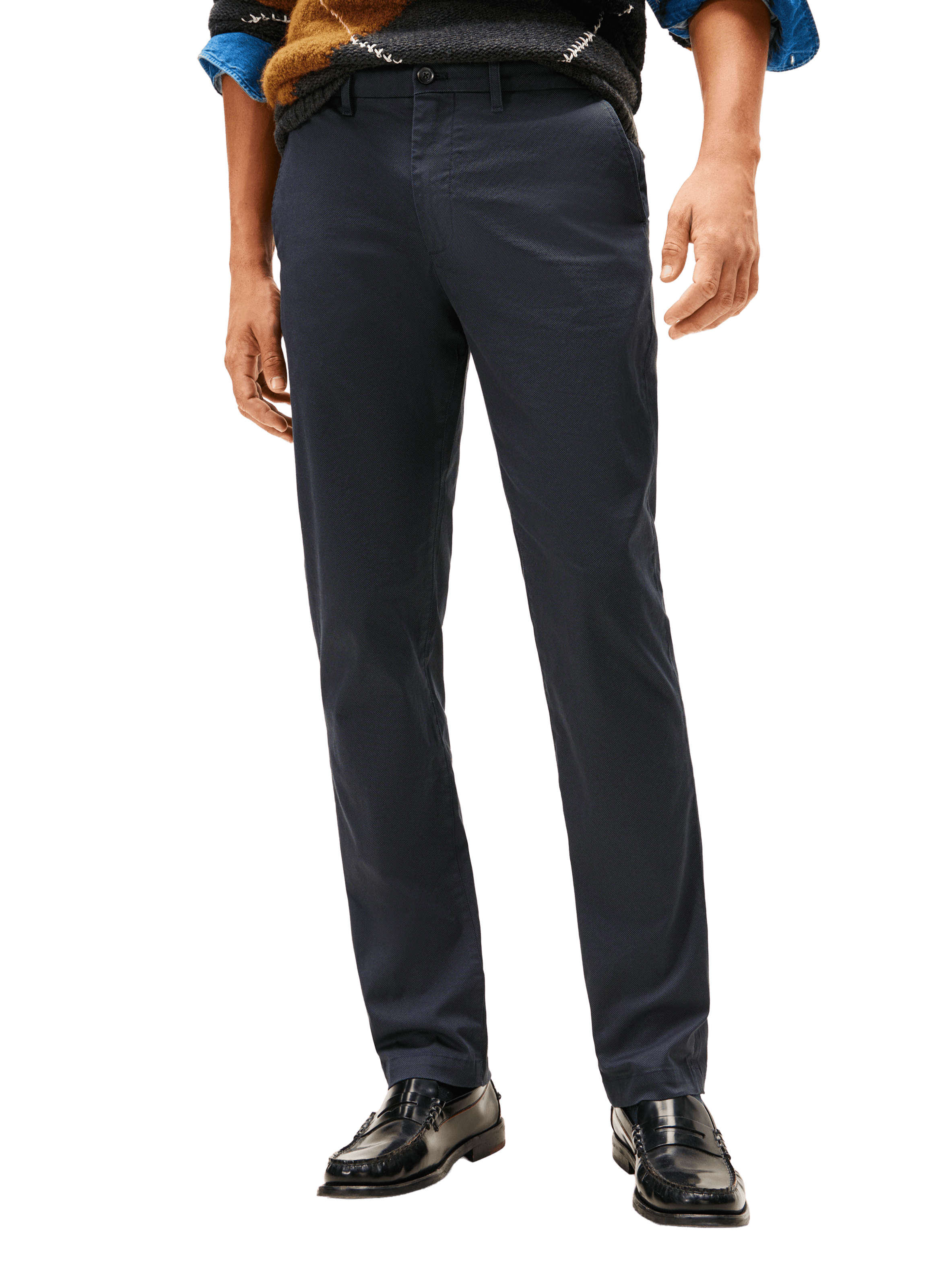 Pantalon coupe droite en coton TOMMY HILFIGER Bleu