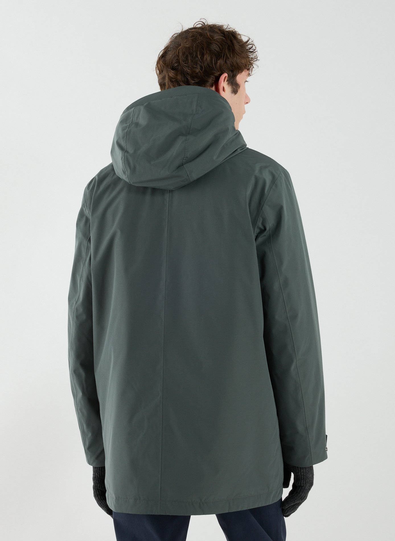 Parka mi-longue  droite MTD avec capuche AIGLE Gris