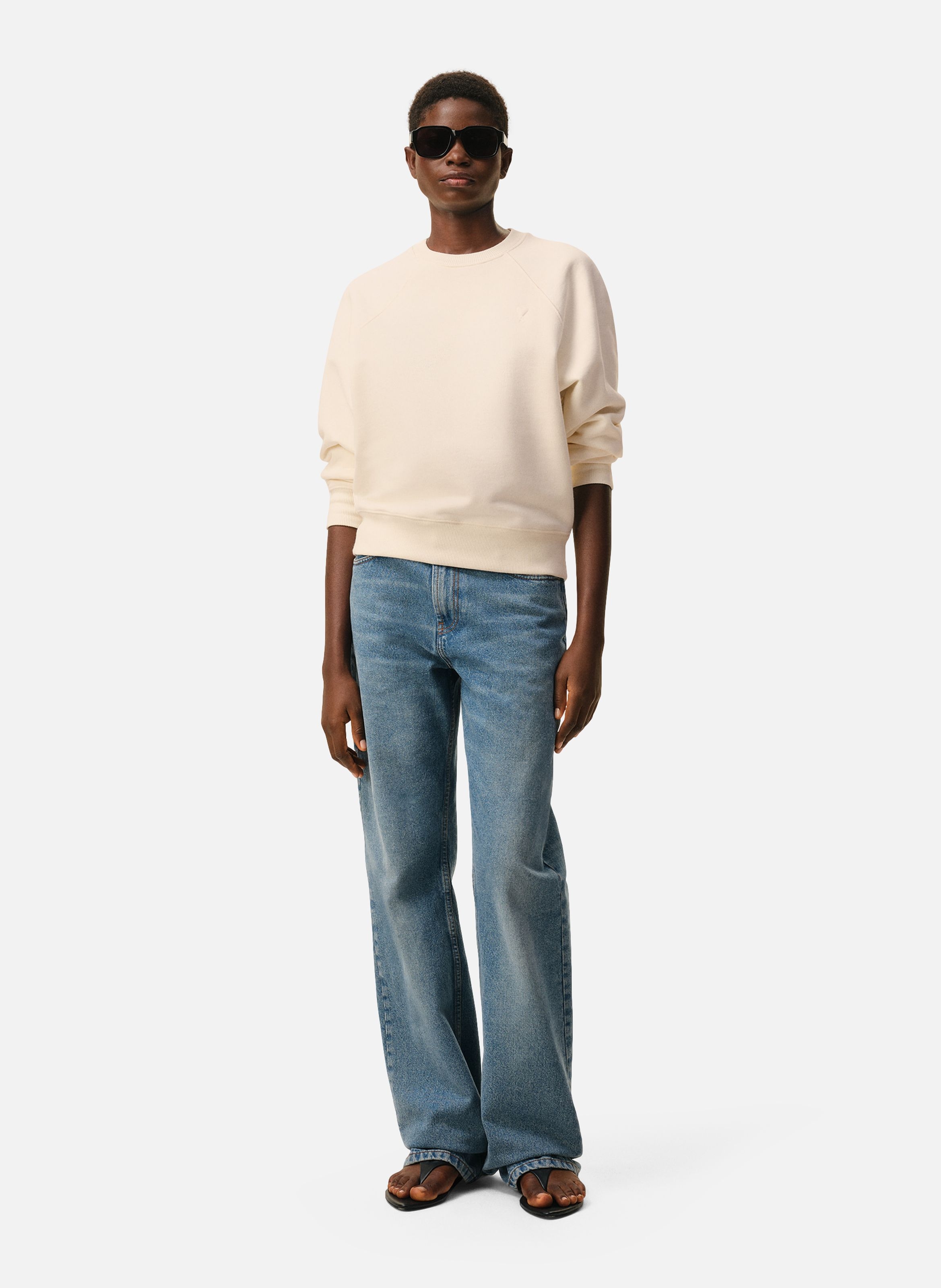 Sweatshirt Ami De Coeur En Coton unisexe AMI PARIS Blanc