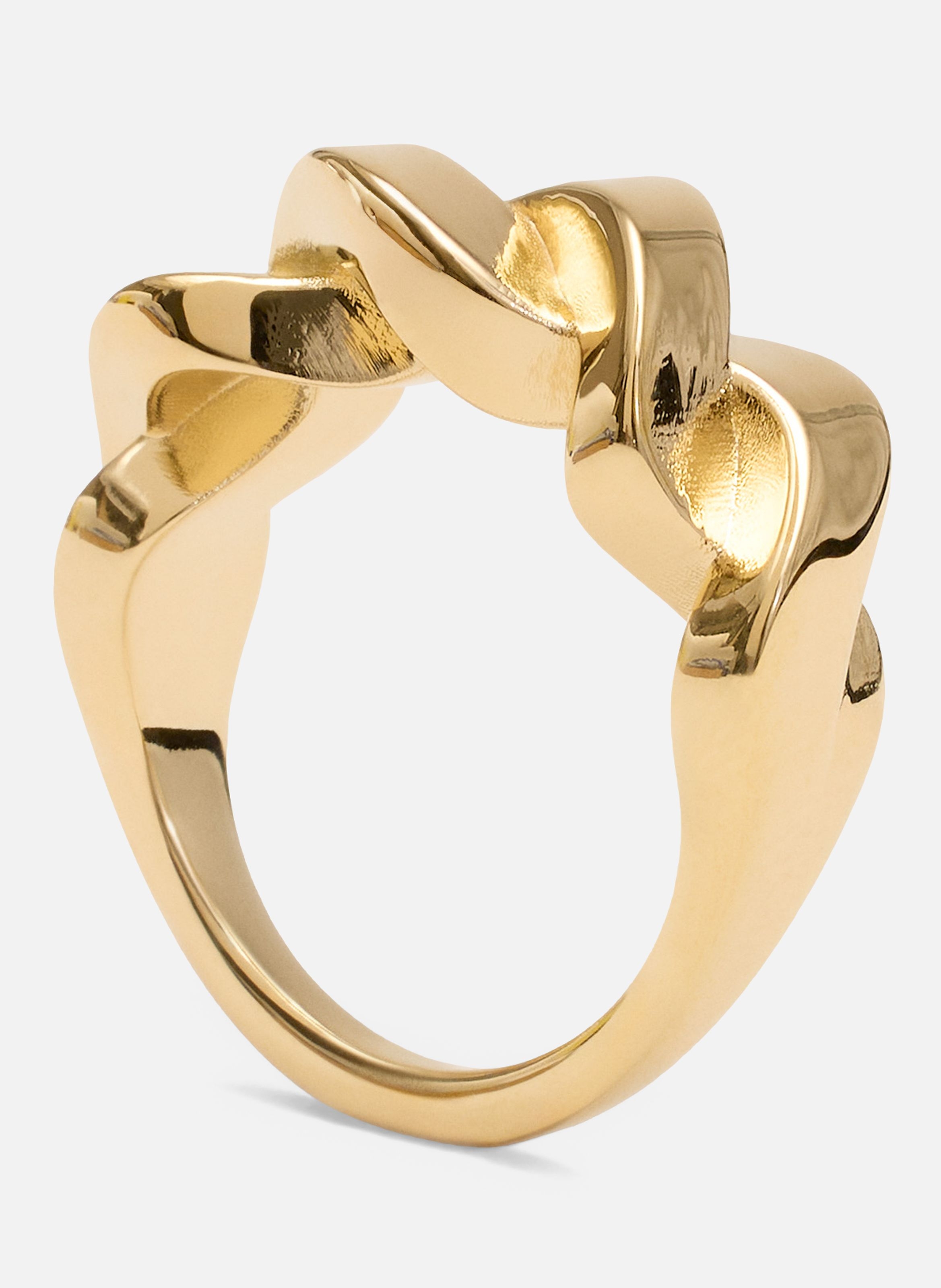 Bague tresse dorée unisexe en laiton AMI PARIS Jaune