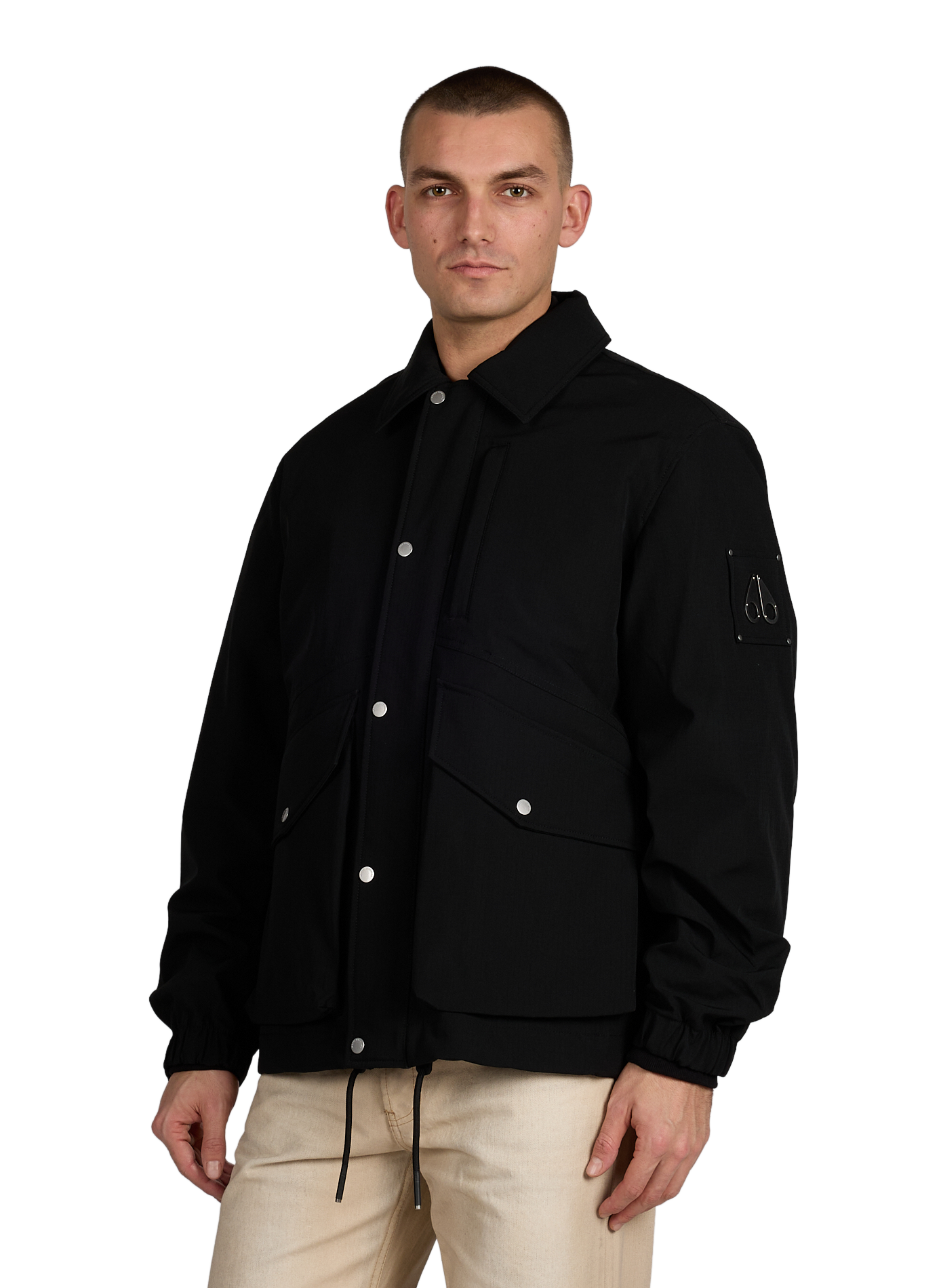 Straight parka with classic collar and removable lining MOOSE KNUCKLES Black