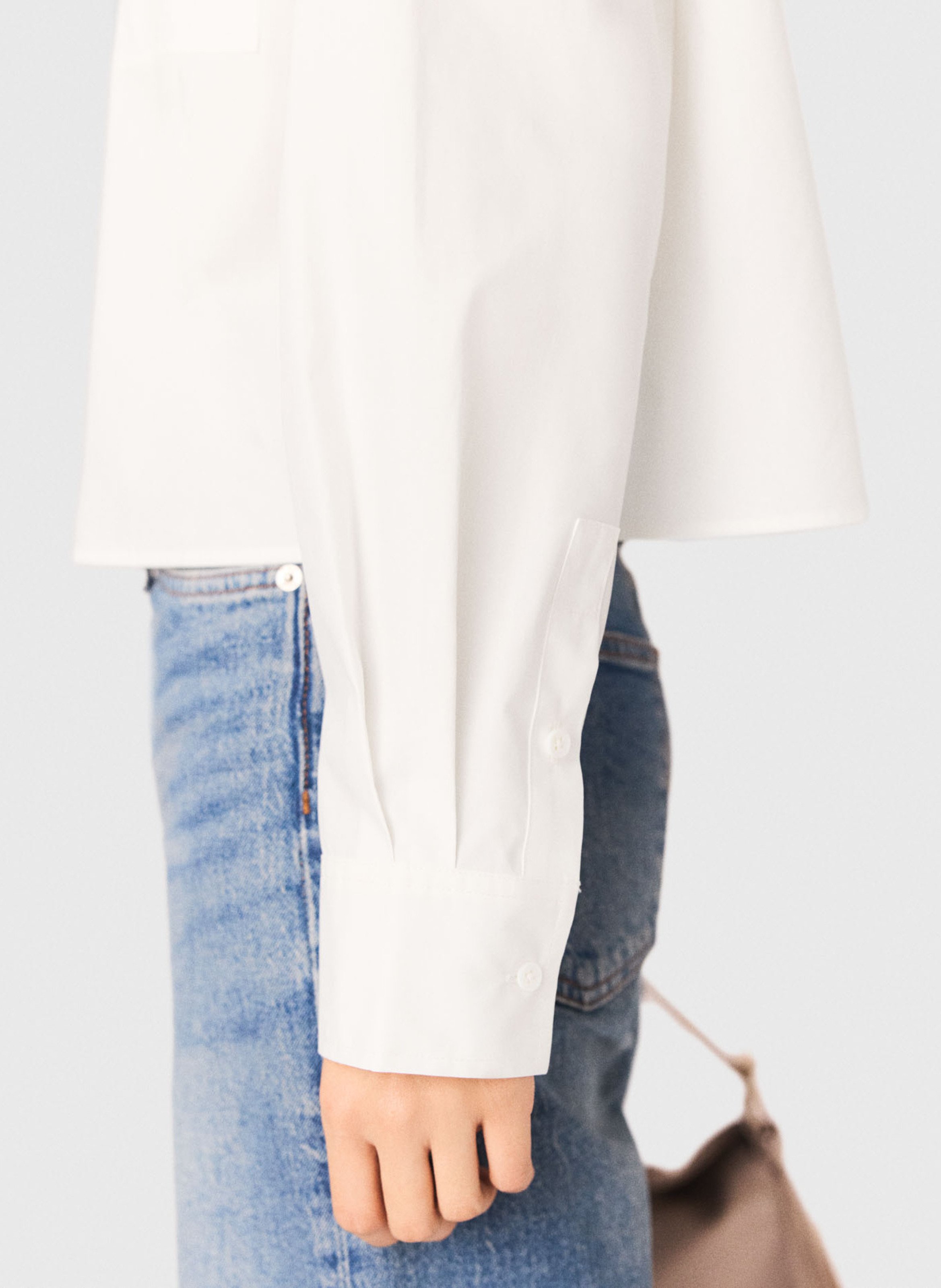 Chemise oversize en coton brodé MAJE Blanc