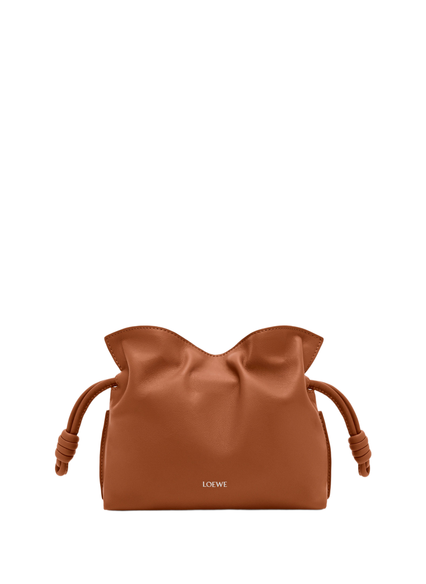 Mini Flamenco clutch en cuir de veau nappa LOEWE Beige