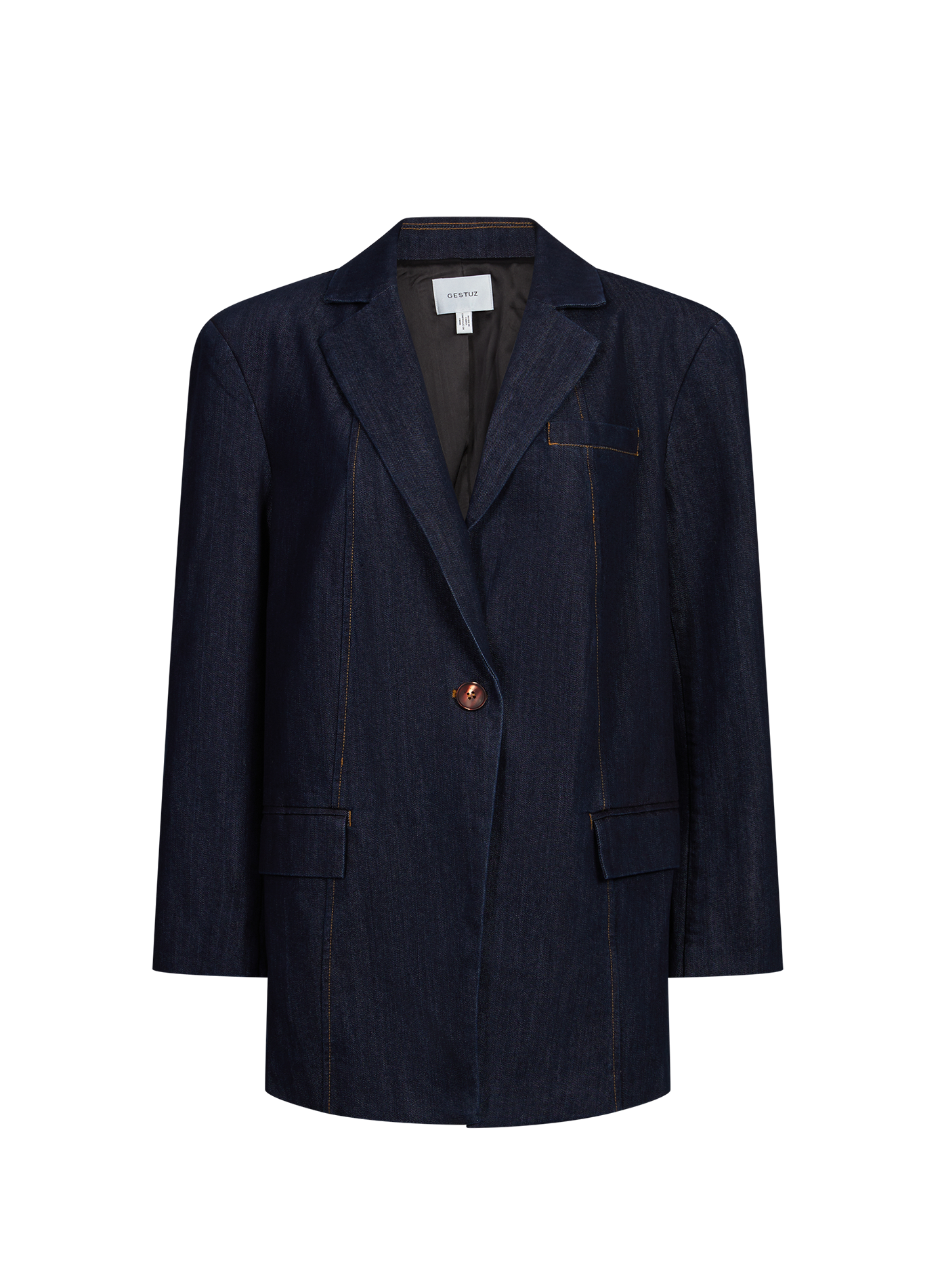 Blazer denim en coton mélangé GESTUZ Bleu