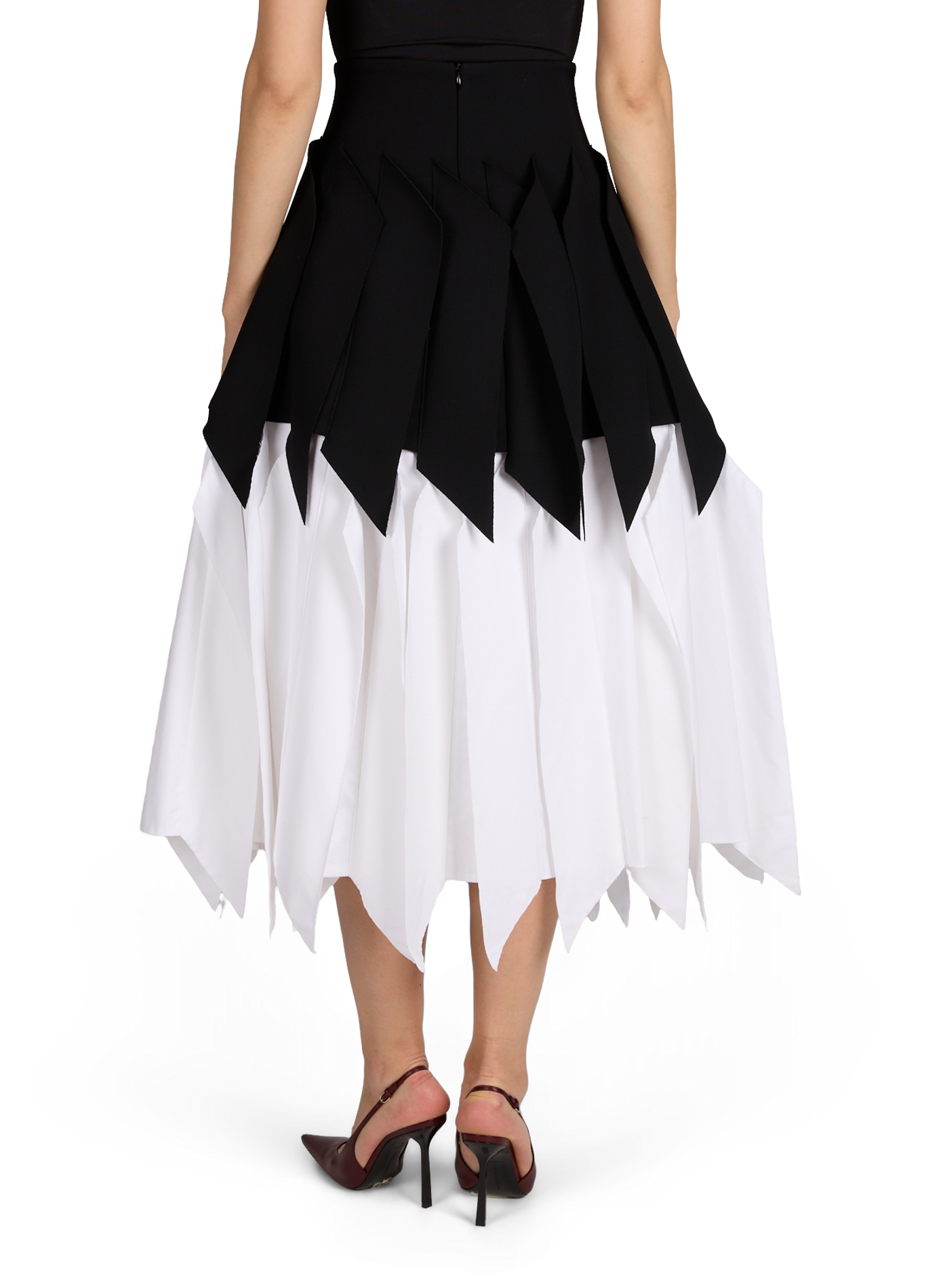 Jupe droite midi à découpes A.W.A.K.E. MODE Multicolore