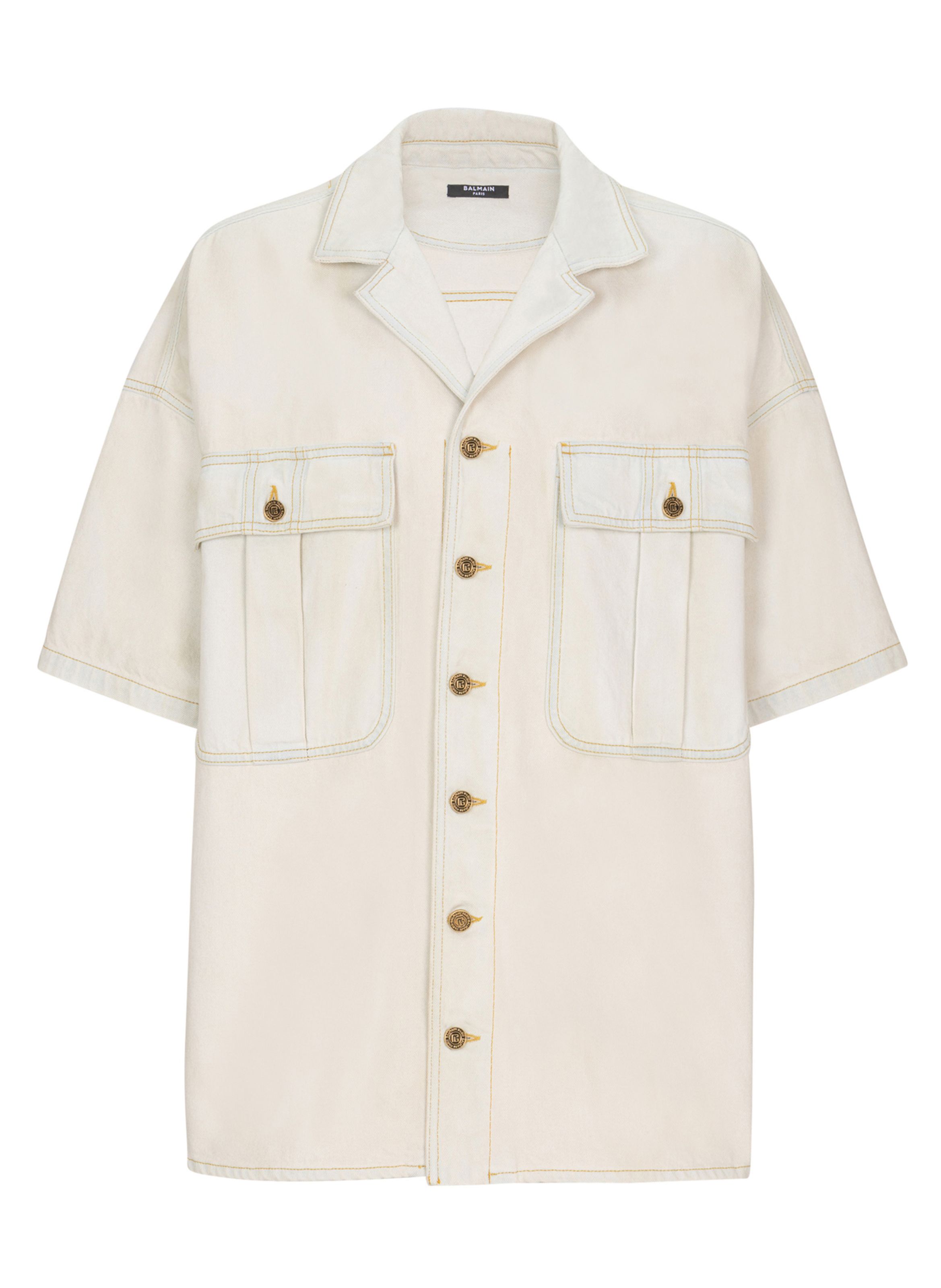 Surchemise en denim délavé BALMAIN Beige