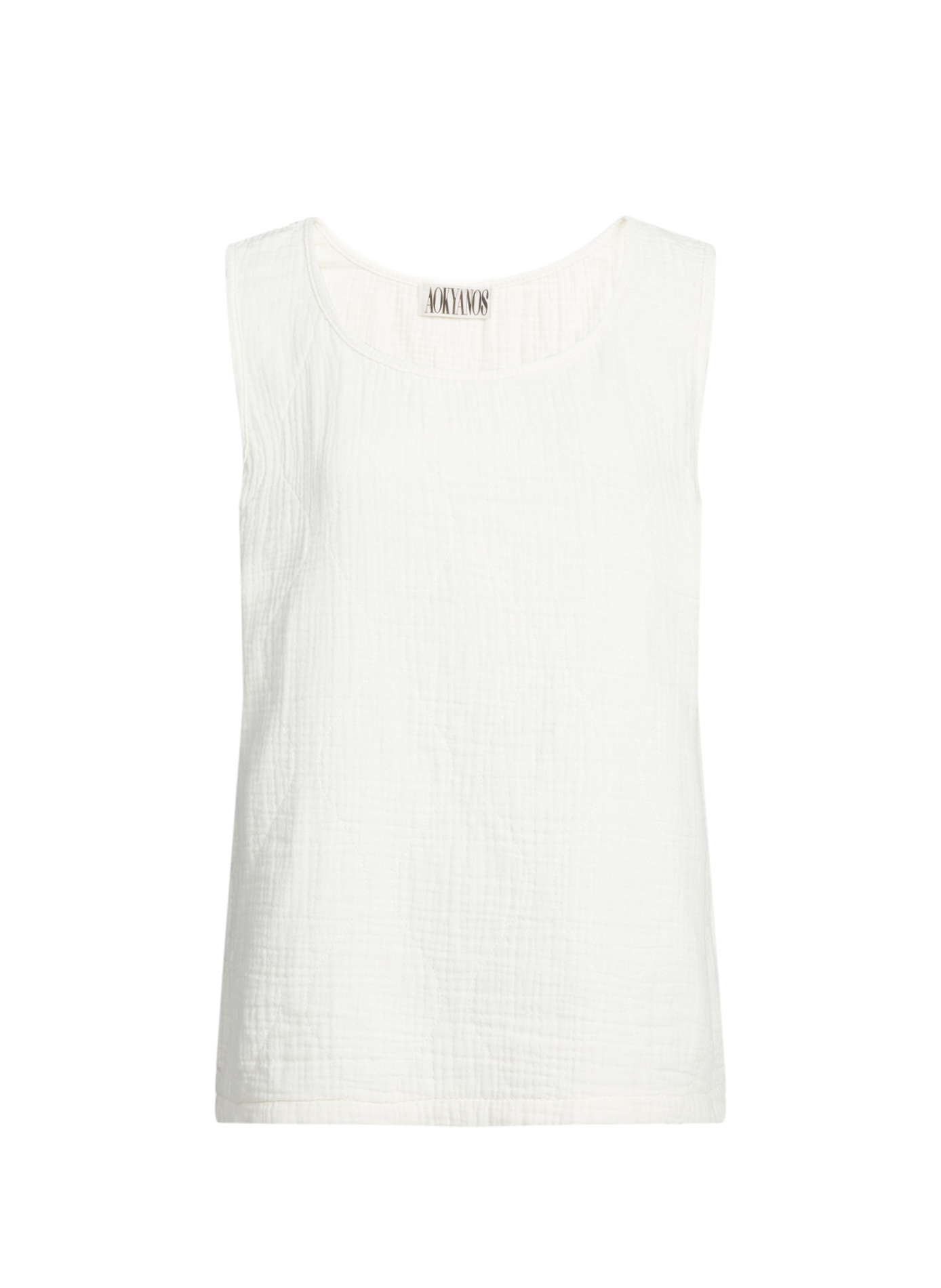 Débardeur Miami à col rond en coton matelassé AOKYANOS Beige