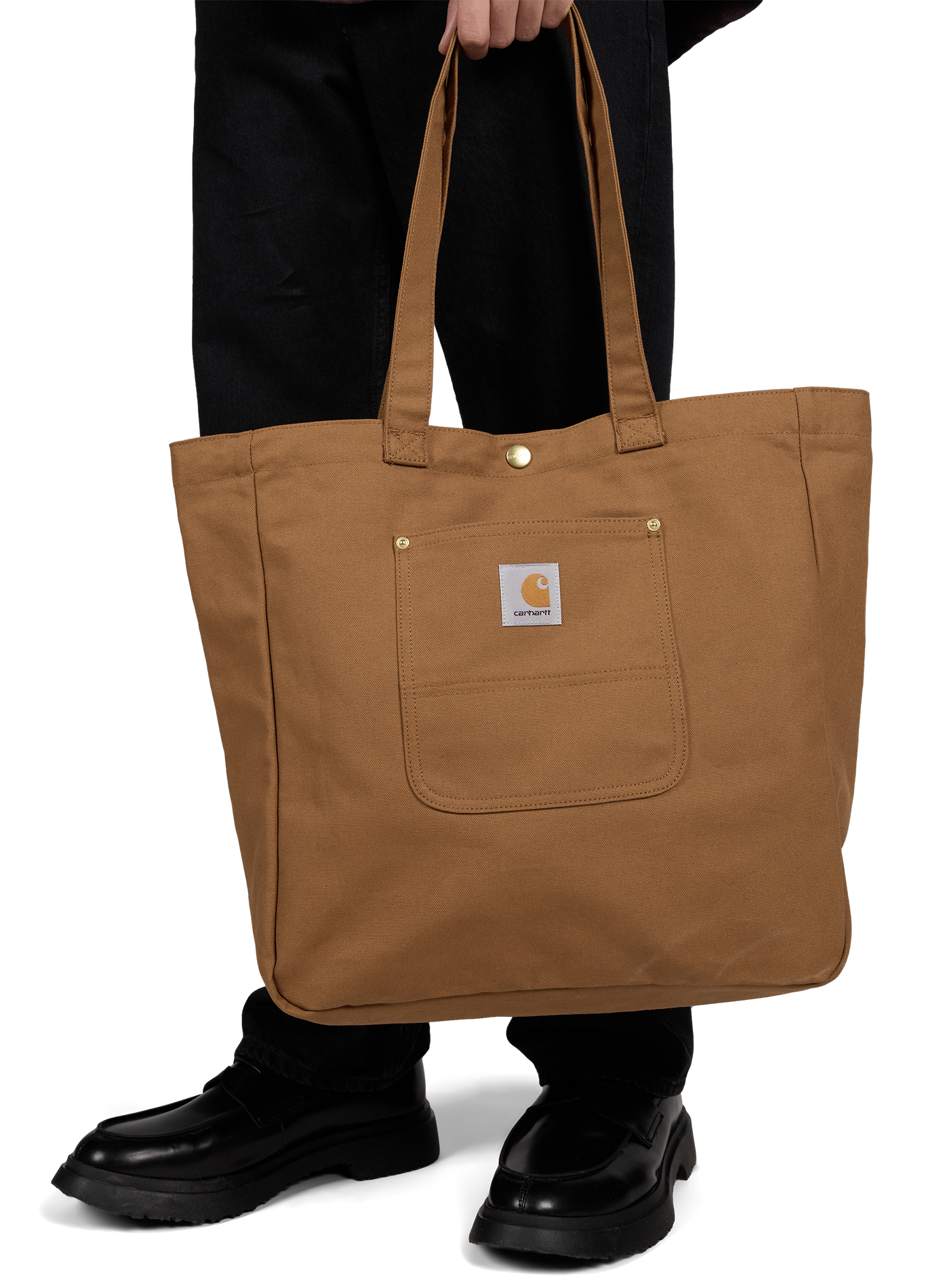 Tote bag Bay à logo en coton CARHARTT WIP Marron
